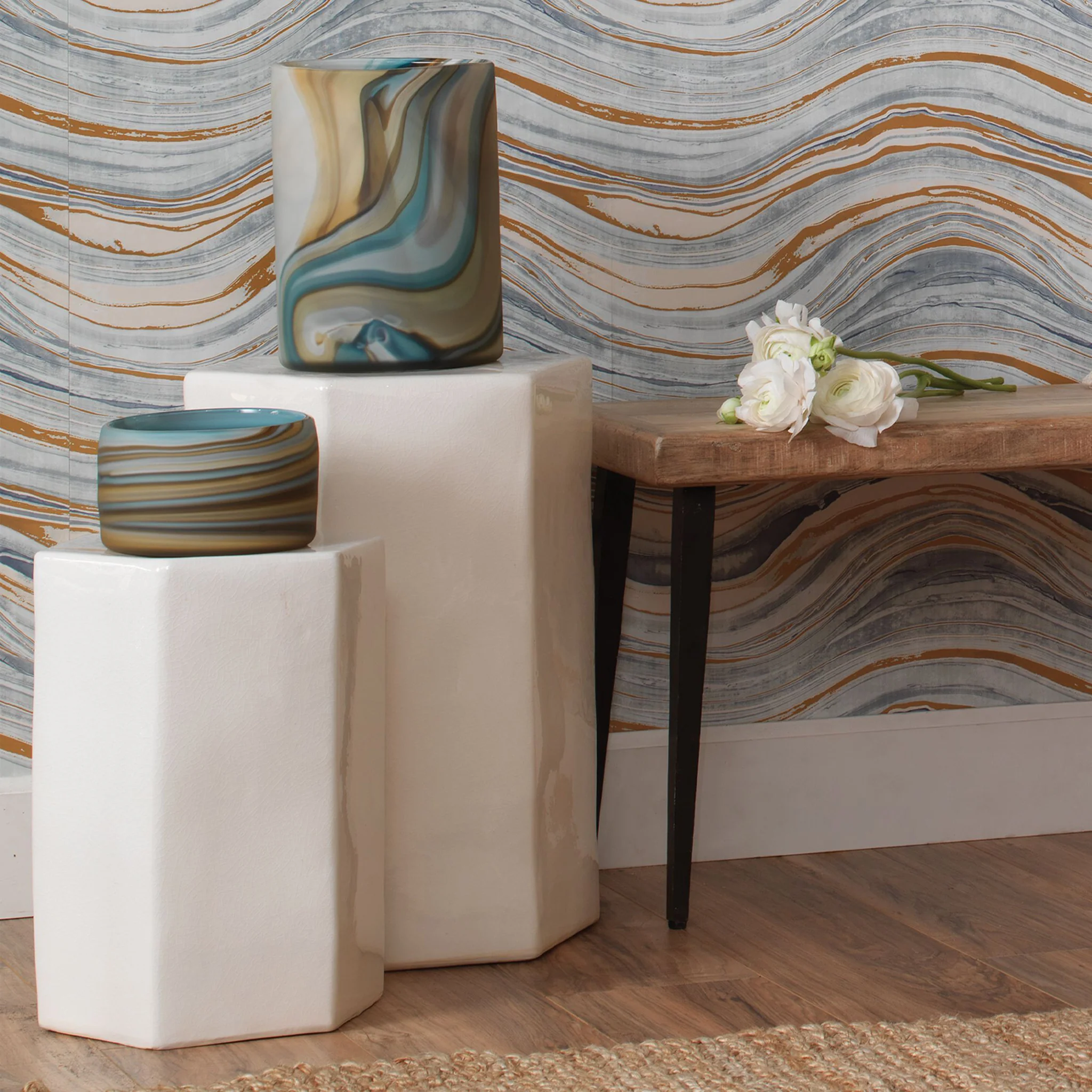 Hex Side Table in White - Image 4