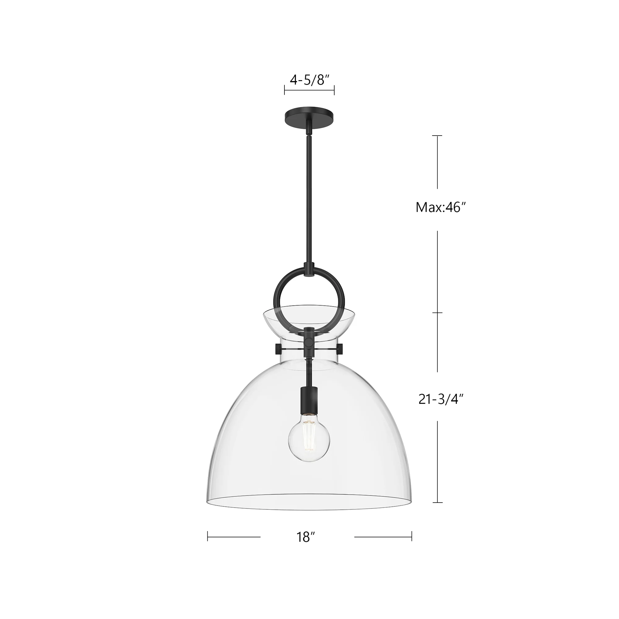 Hollin Open Clear Glass Pendant - Image 2