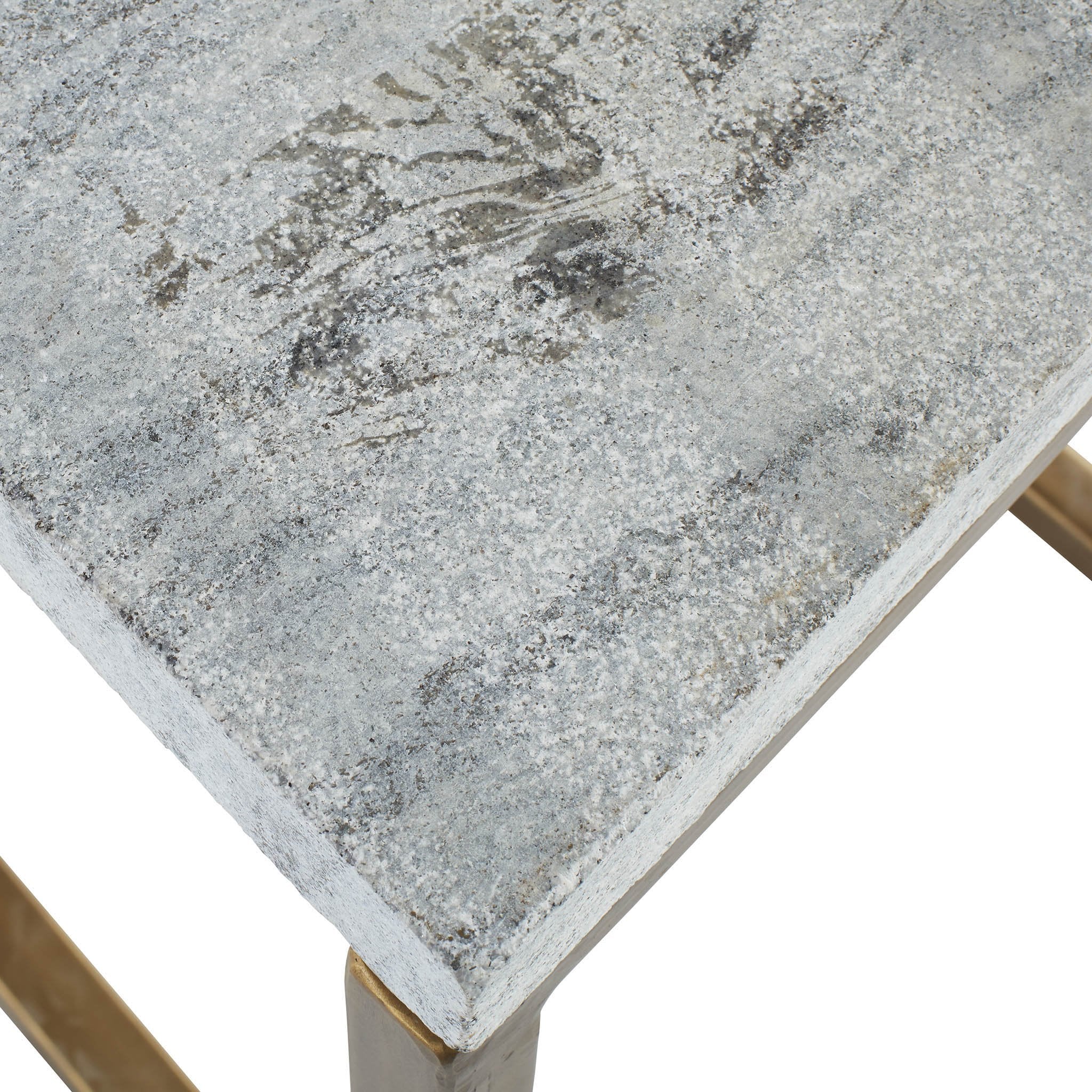 Industrial Marble Topped Side Table - Image 4