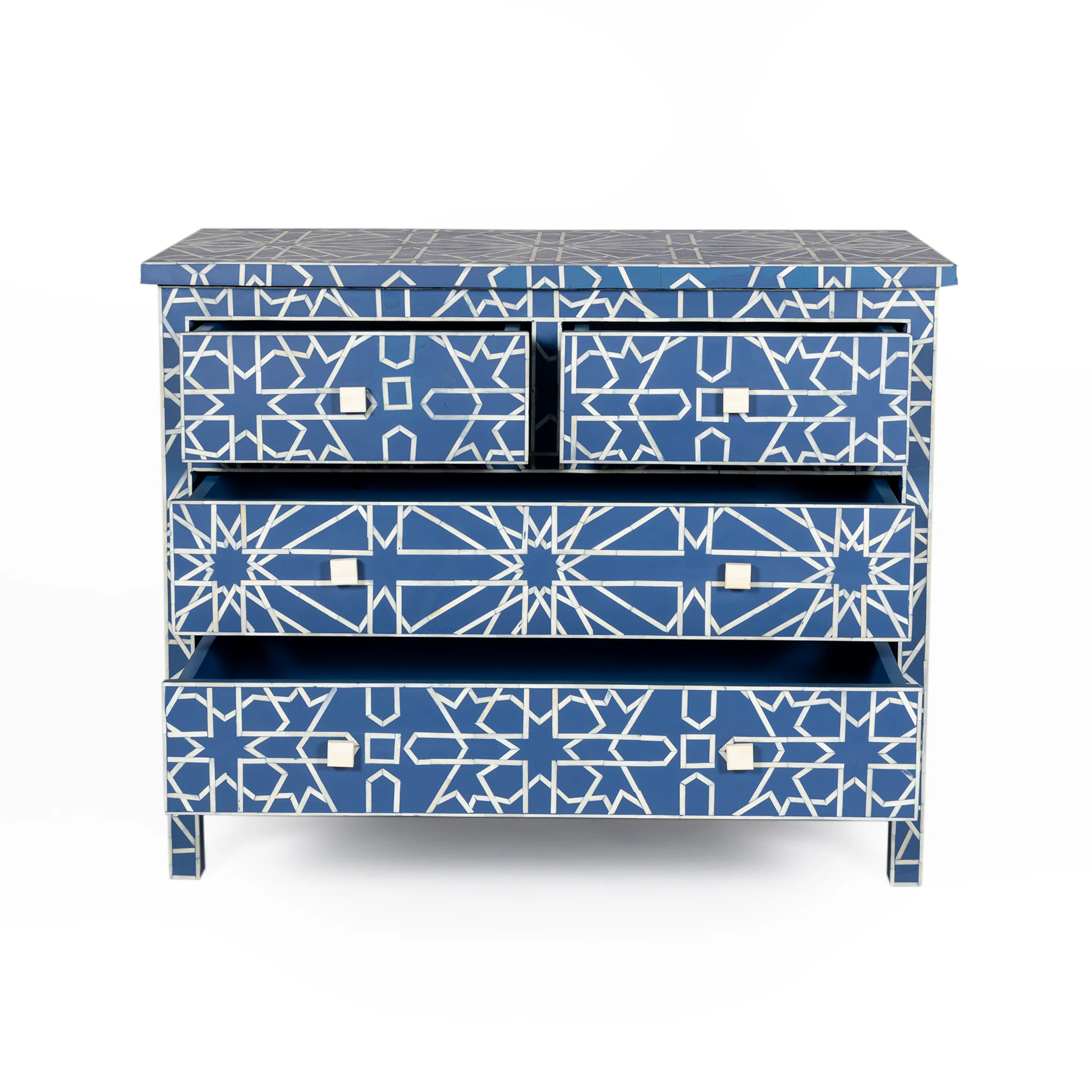 Sapphire Bone Inlay Moroccan Chest - Image 5