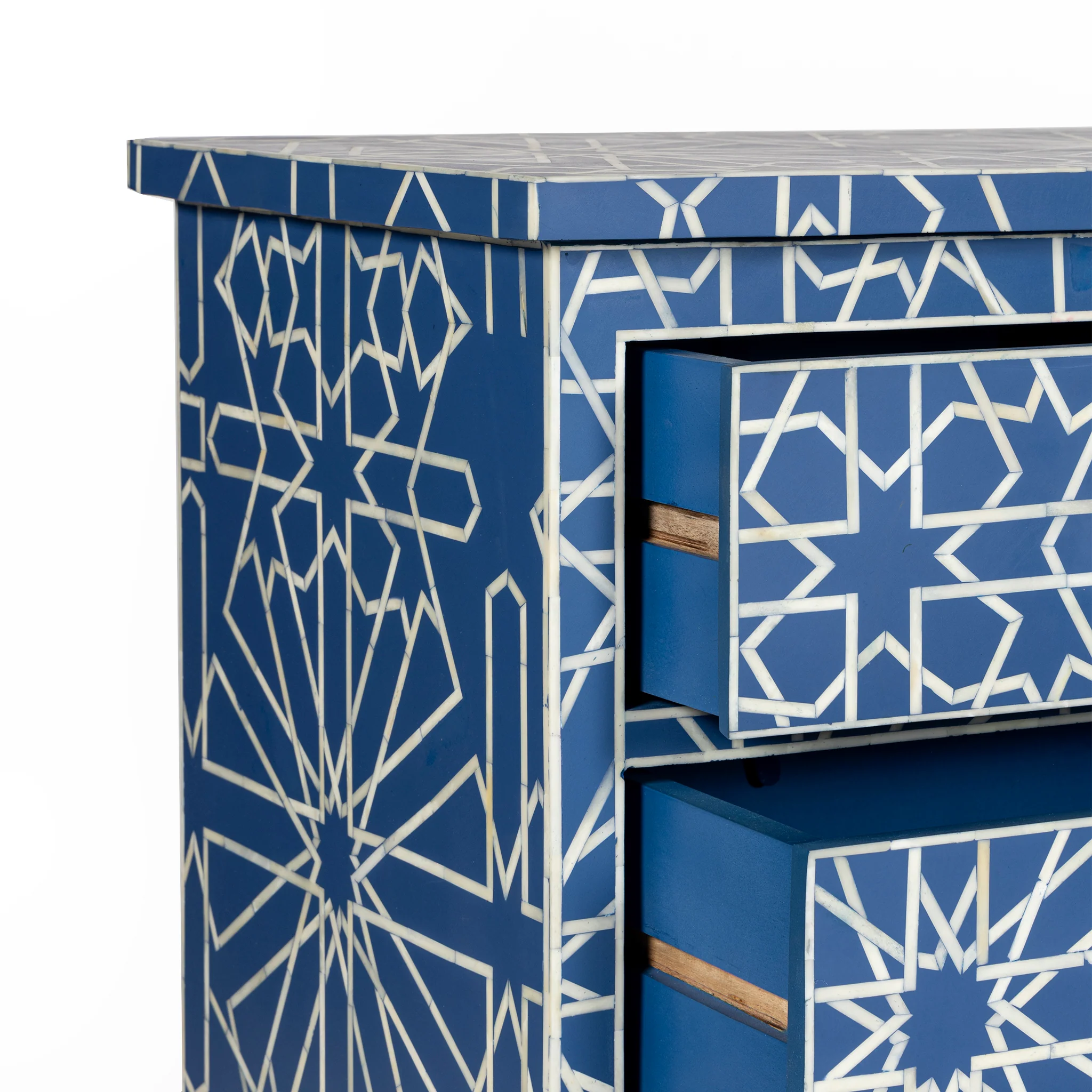 Sapphire Bone Inlay Moroccan Chest - Image 7