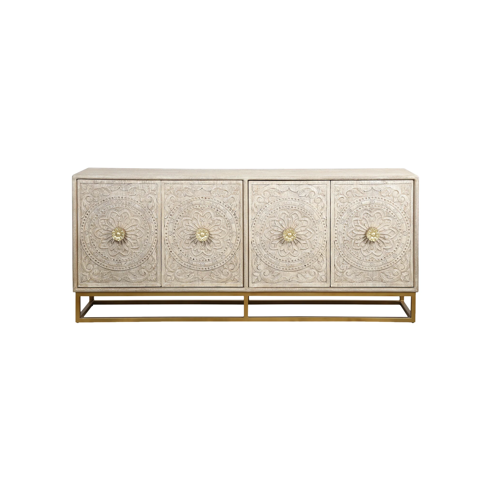 Nayla Carved Wood Sideboard - Image 3