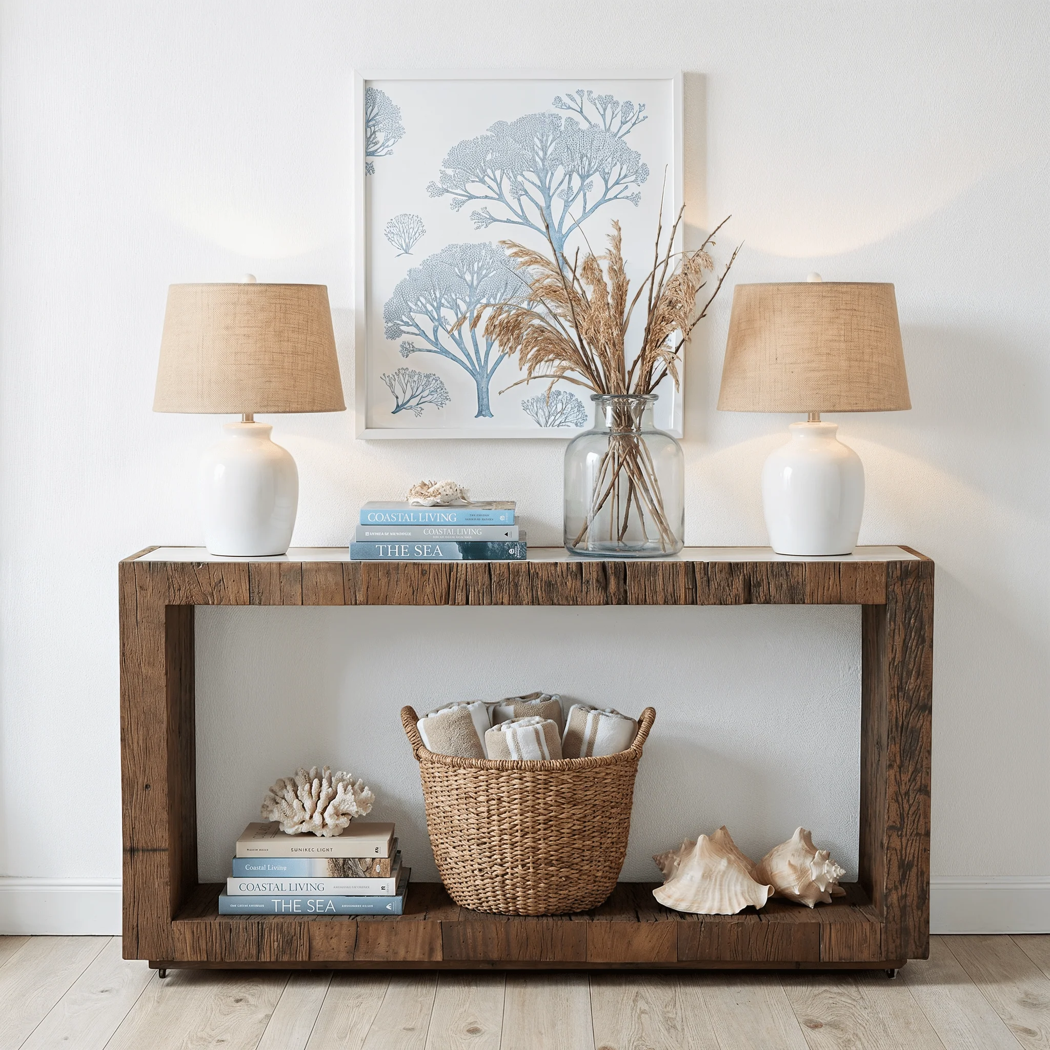 Karios Reclaimed Wood Marble Console