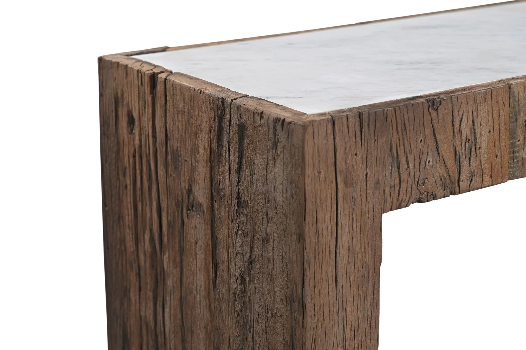 Karios Reclaimed Wood Marble Console - Image 5