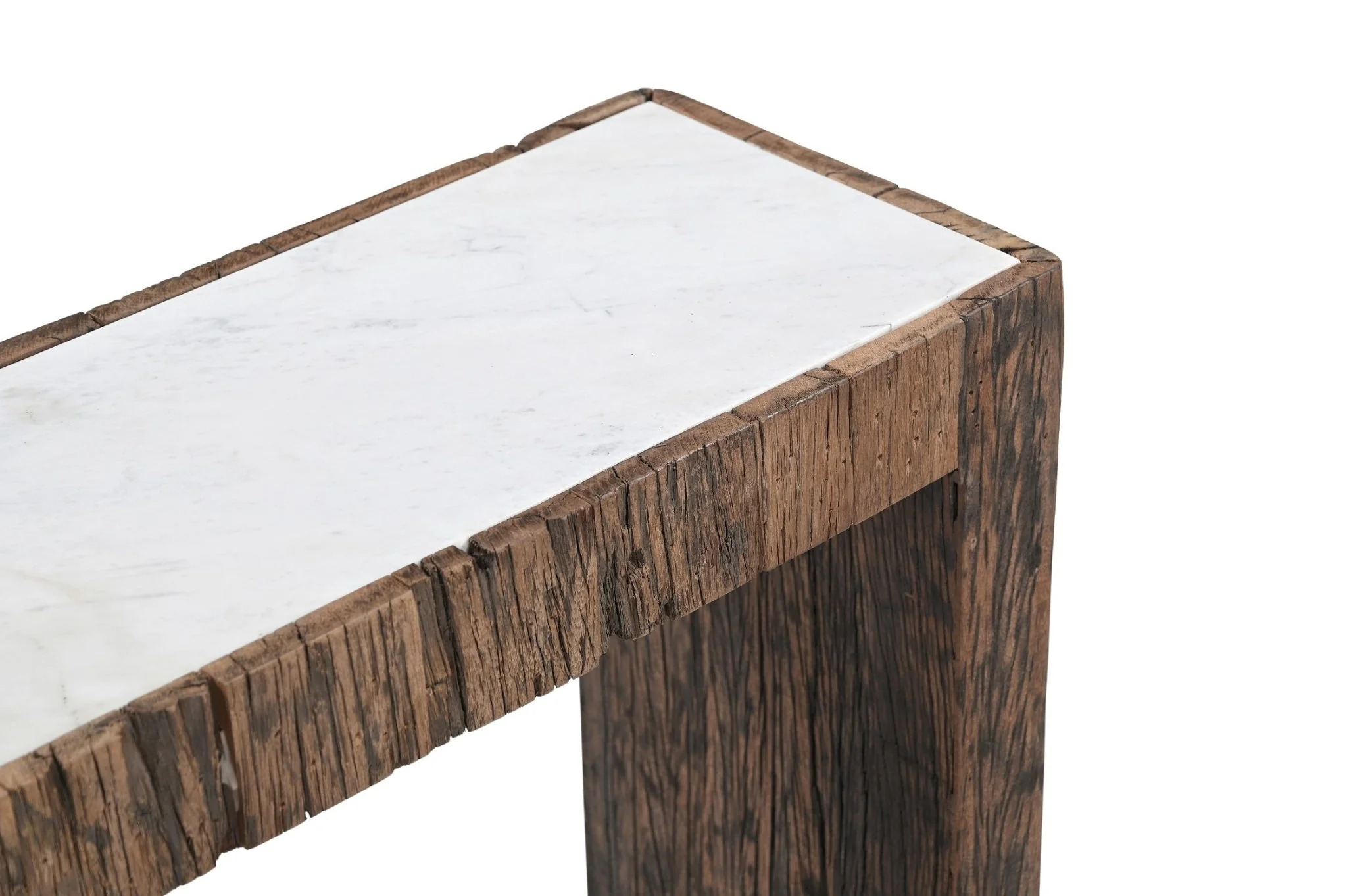 Karios Reclaimed Wood Marble Console - Image 6