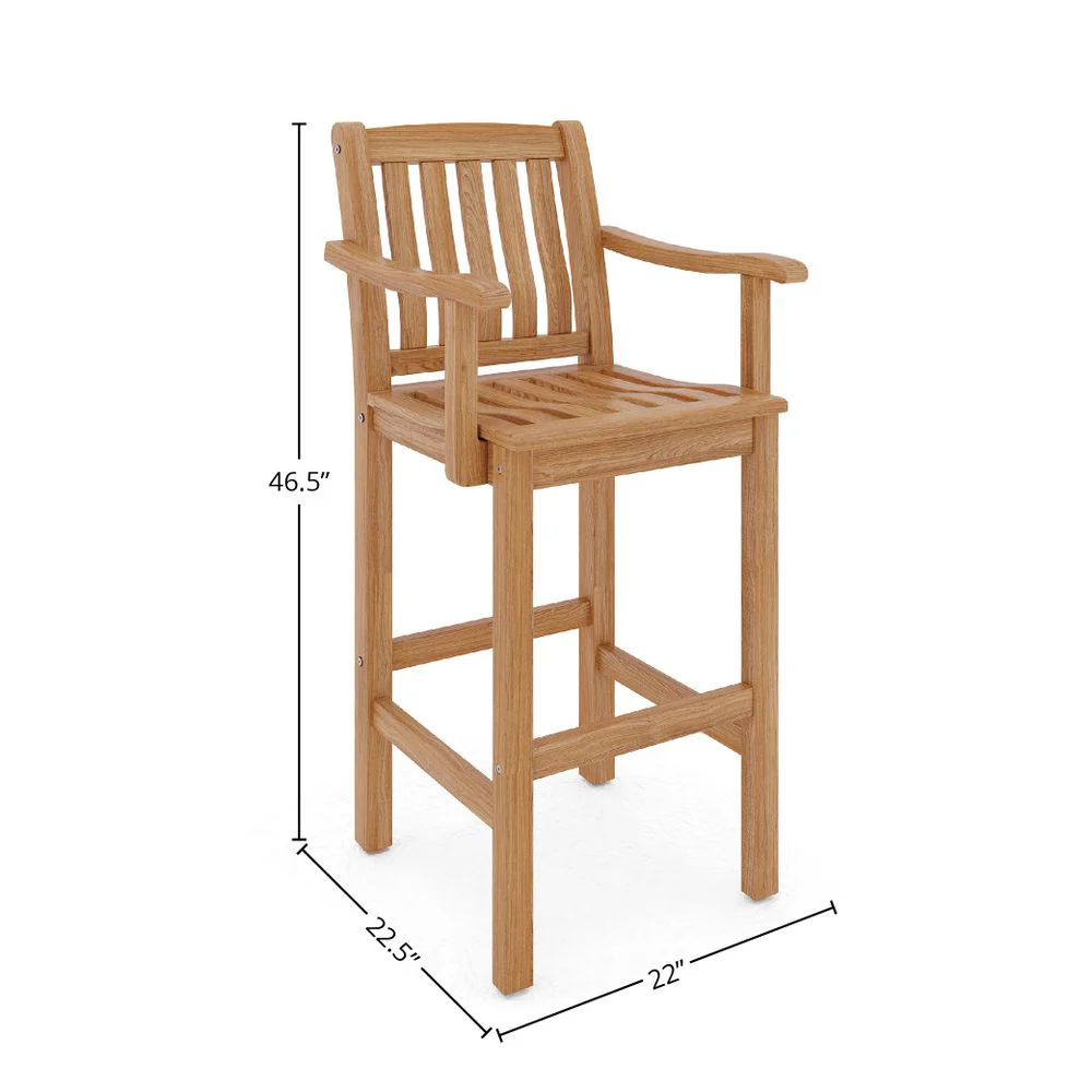 Larevo Teak Counter Chair - Image 6
