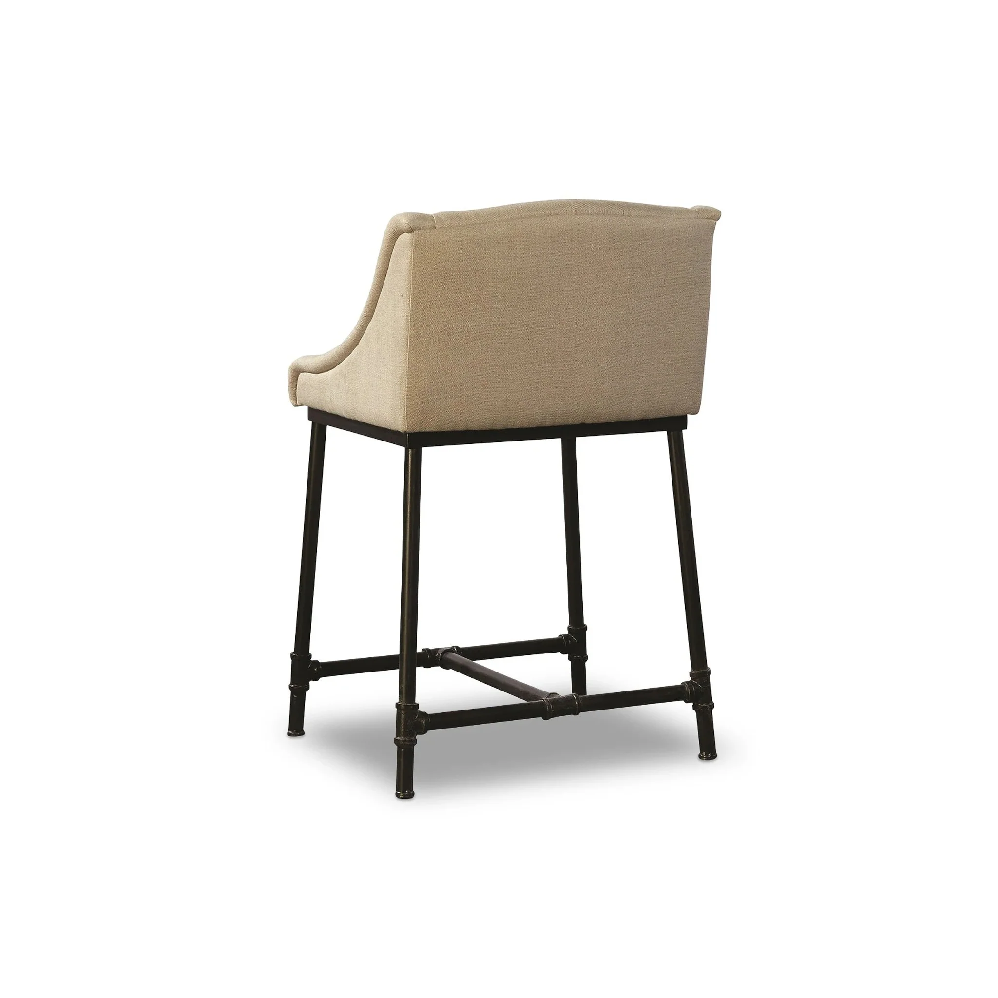 Linen & Iron Pipe Counter Stool - Image 2