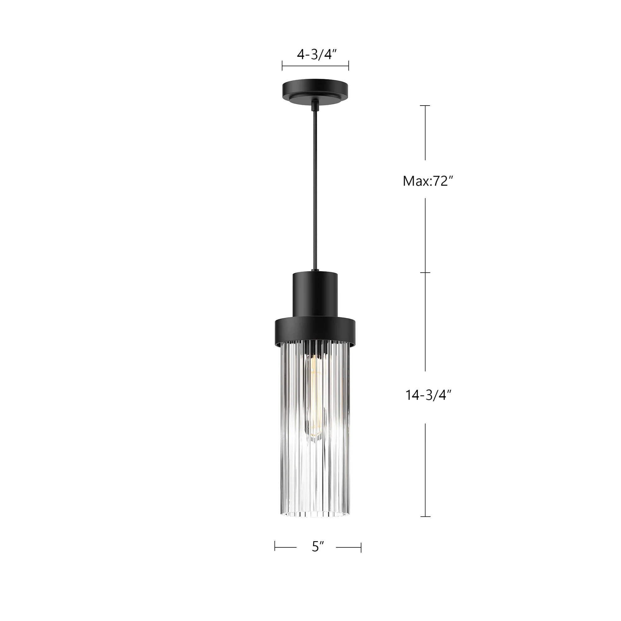 Lunaris Ribbed Glass Pendant - Image 2