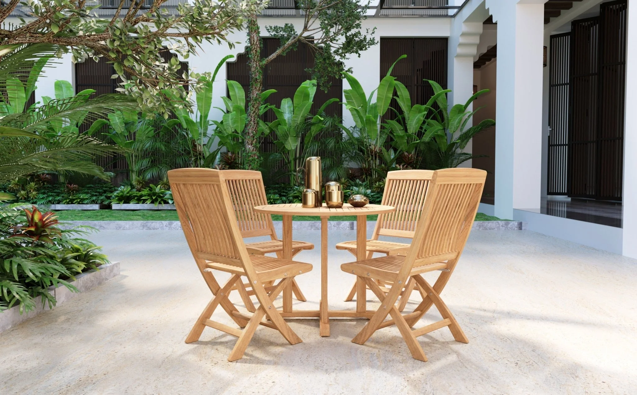 Lysandra Teak Folding Chair - Image 2