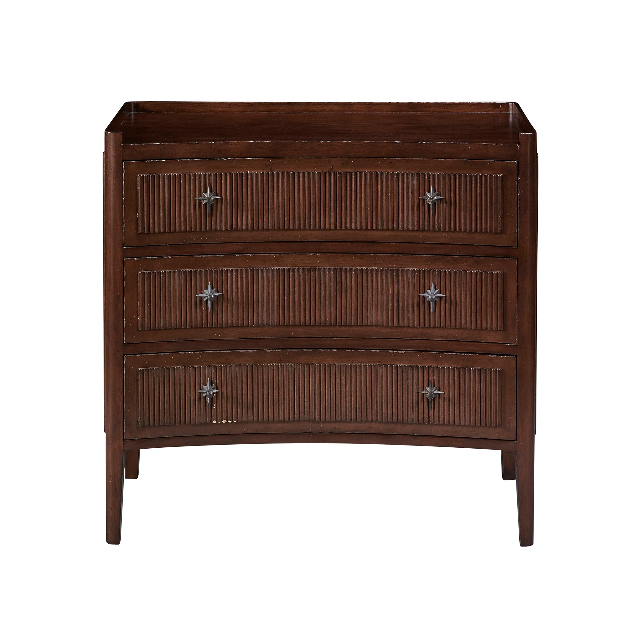 Mahogany Fluted Chest with Star Pulls - Image 14