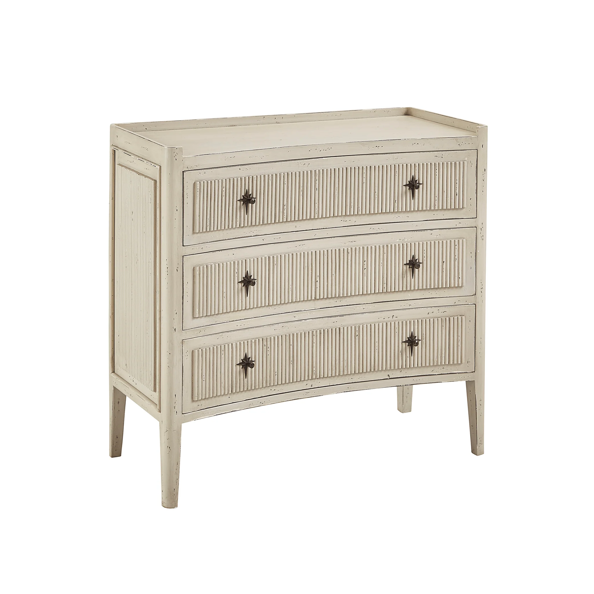 Mahogany Fluted Chest with Star Pulls - Image 2