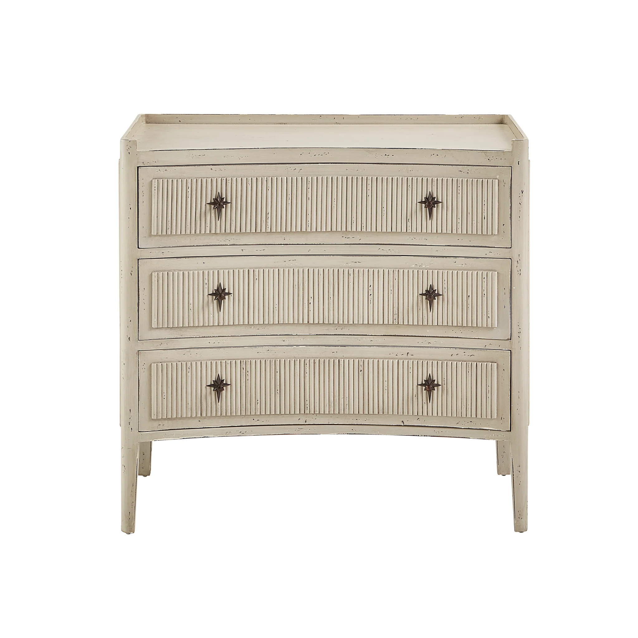 Mahogany Fluted Chest with Star Pulls - Image 7