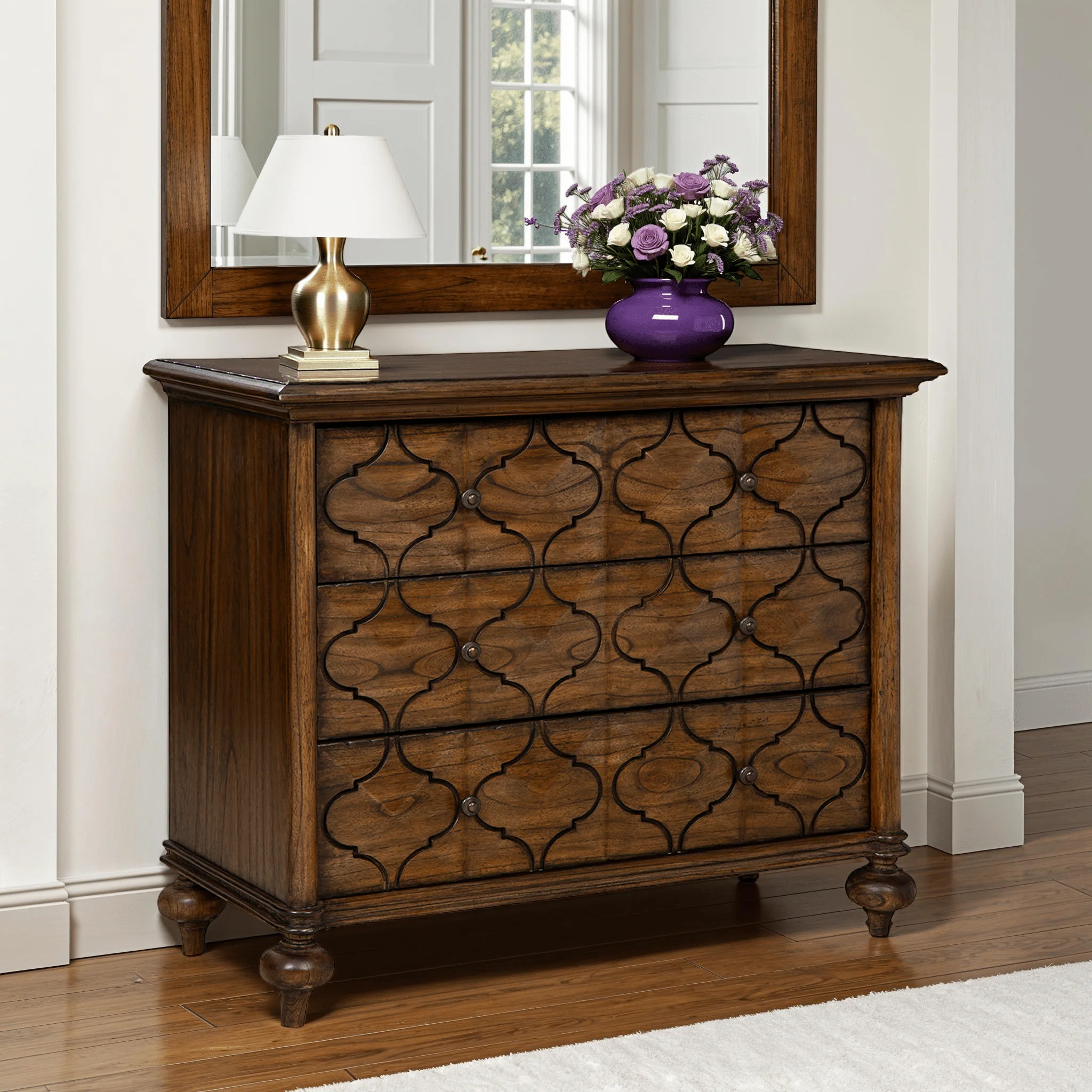 Marbella Carved Wood Chest - Image 2