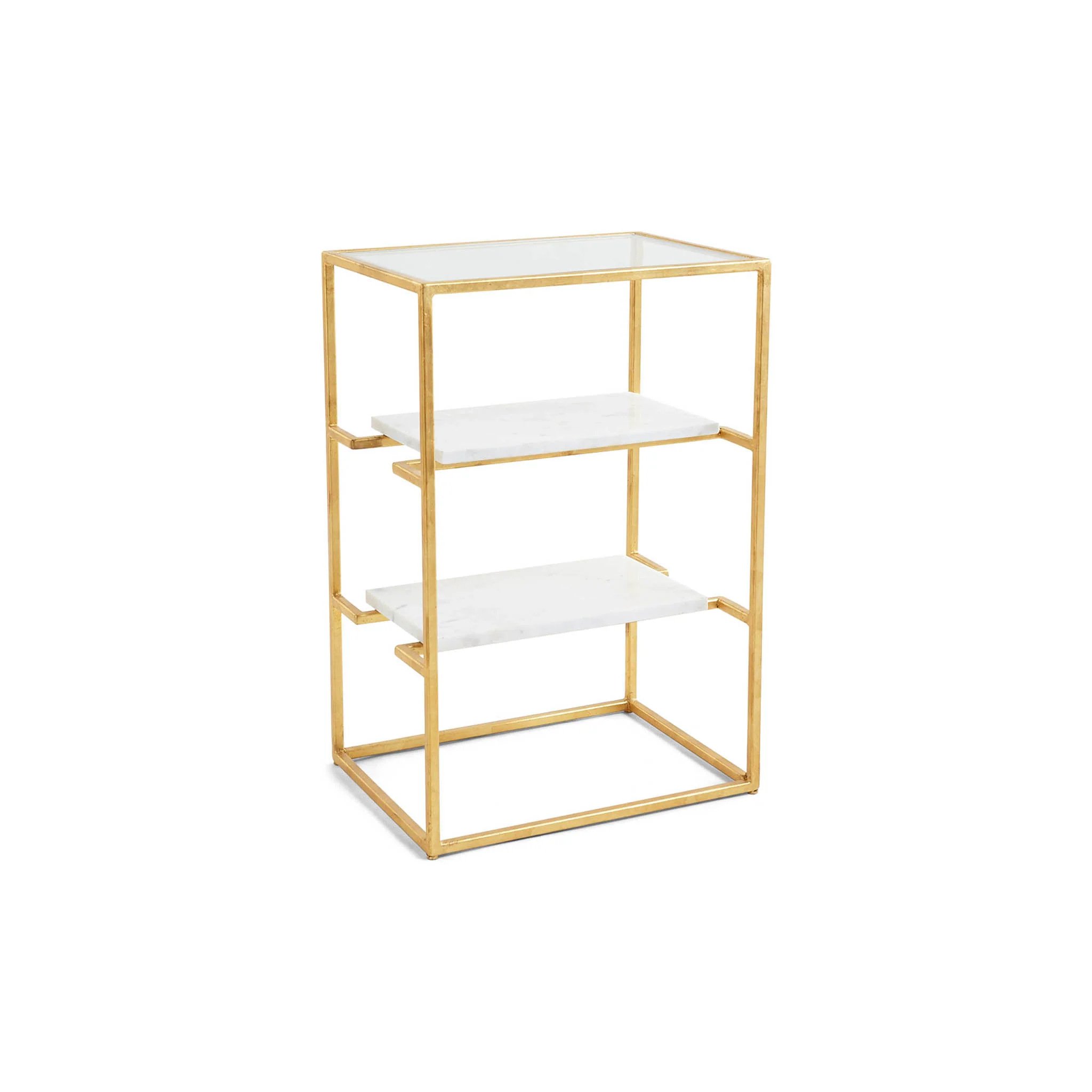 Marble & Gold Leaf Side Table - Image 2
