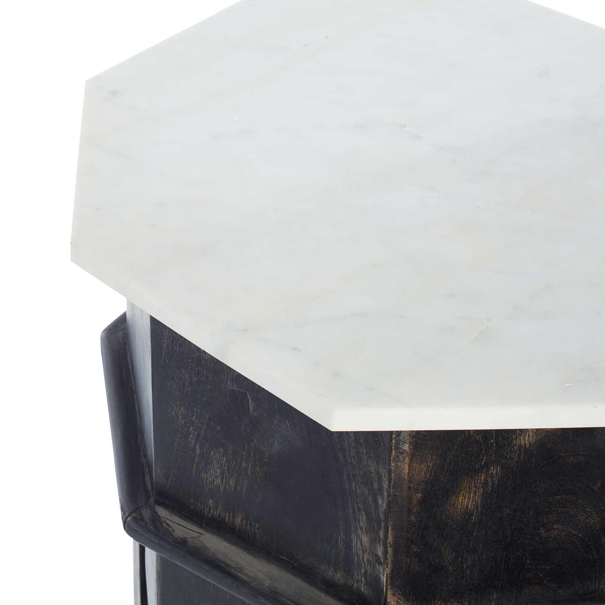 Marble and Wood Moroccan Side Table - Image 4