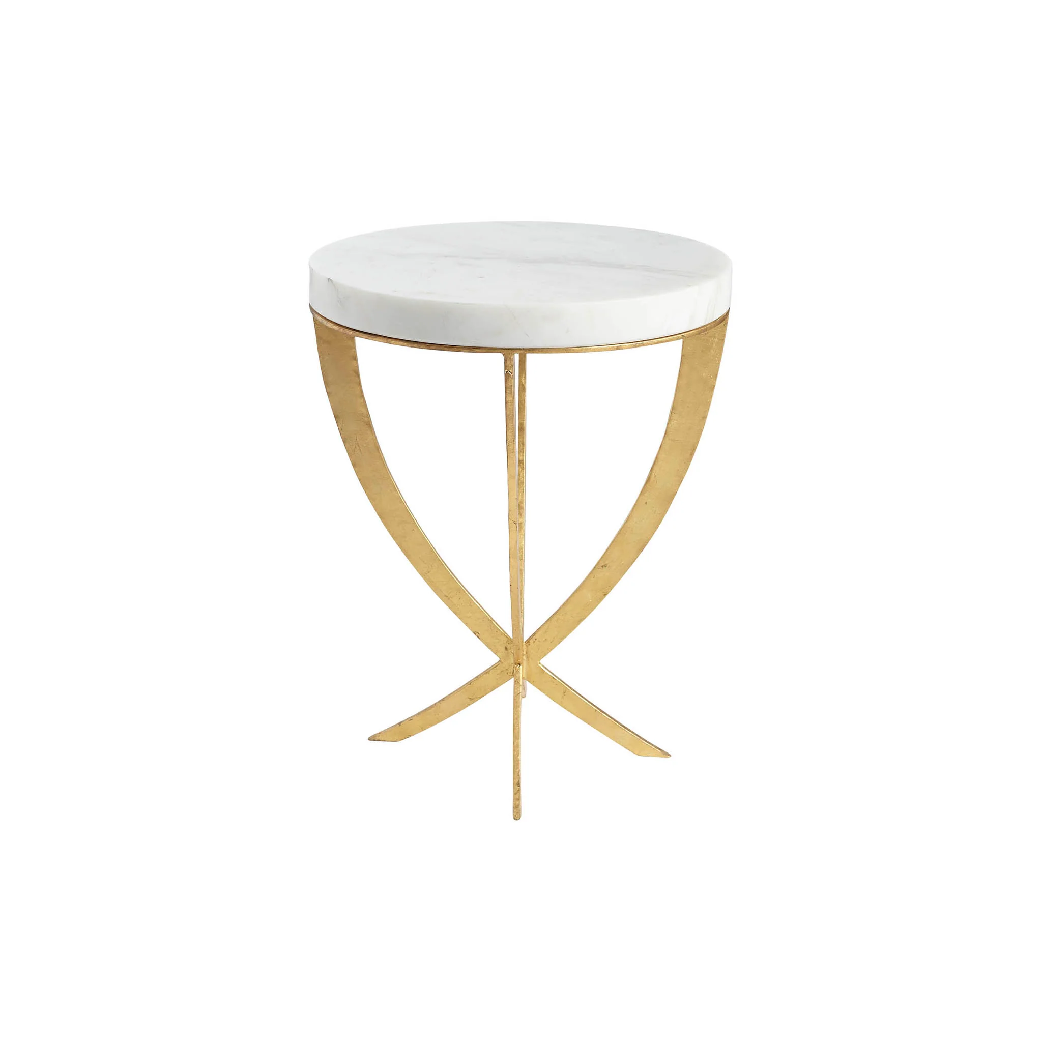 Marble & Gold Leaf Plié Side Table - Image 4