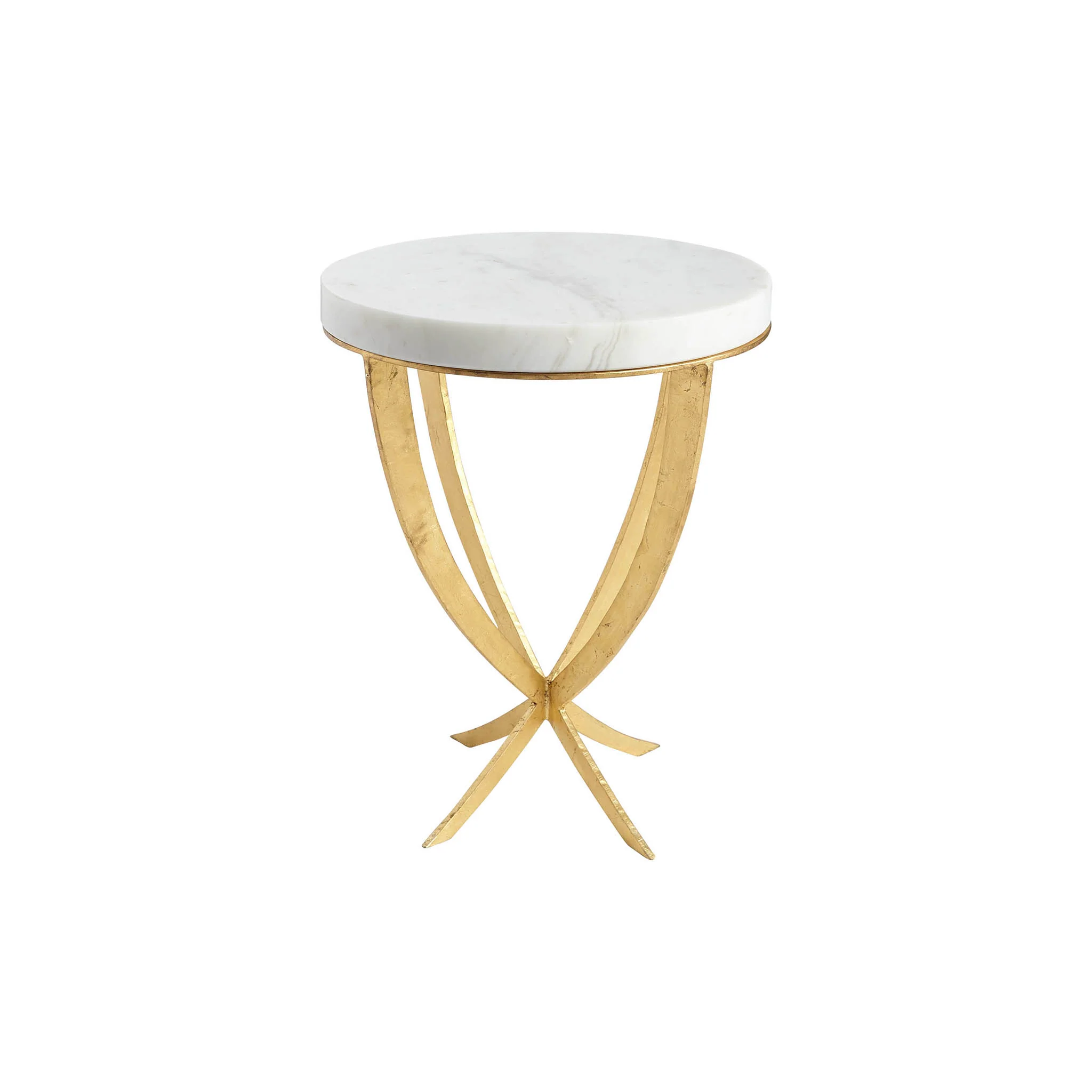 Marble & Gold Leaf Plié Side Table - Image 5