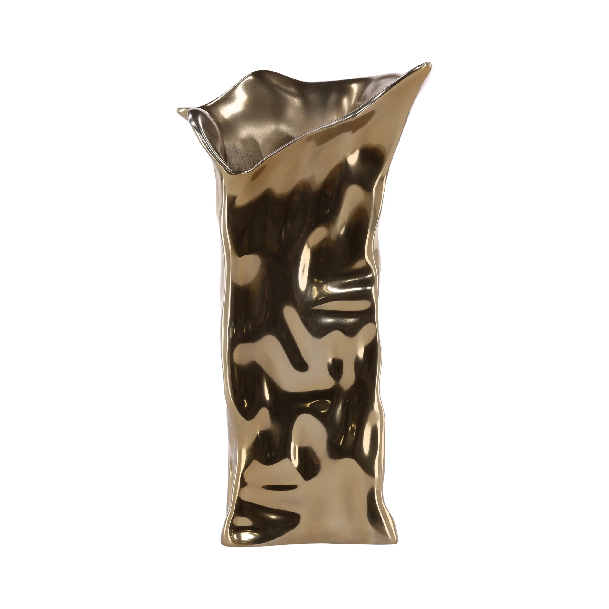 Marcelline Brass Finish Vase - Image 2