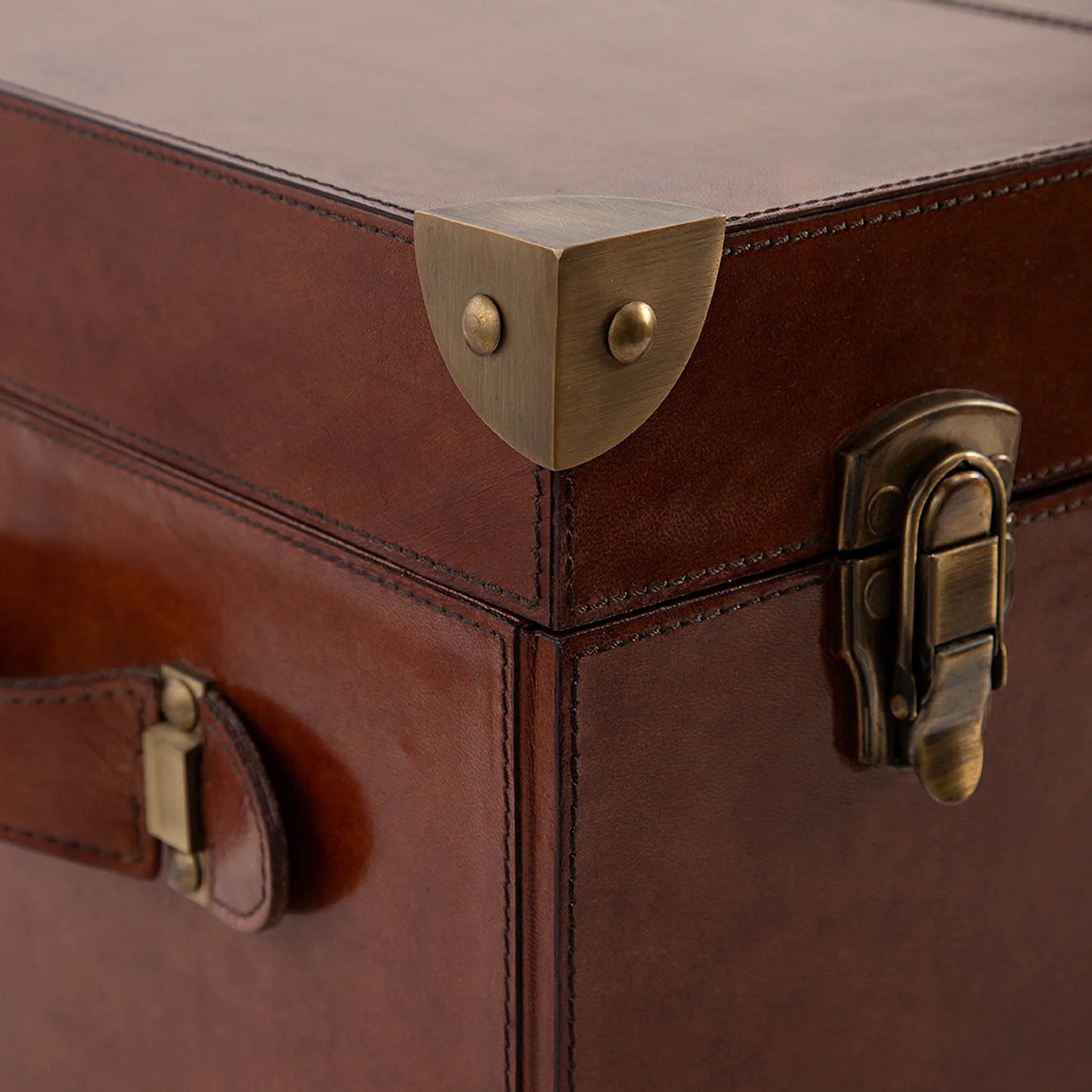 Marcellus Leather Storage Trunk - Image 11