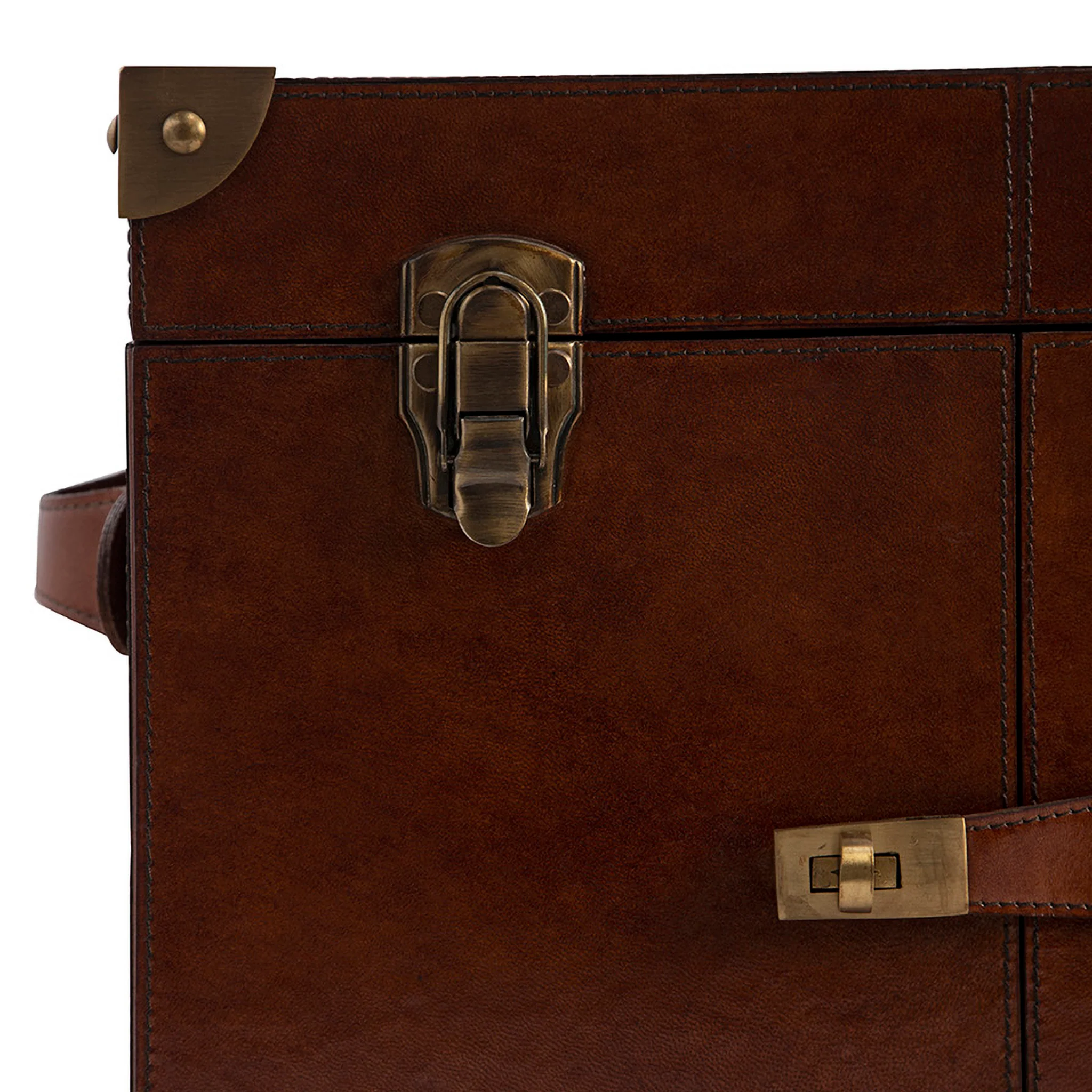 Marcellus Leather Storage Trunk - Image 12