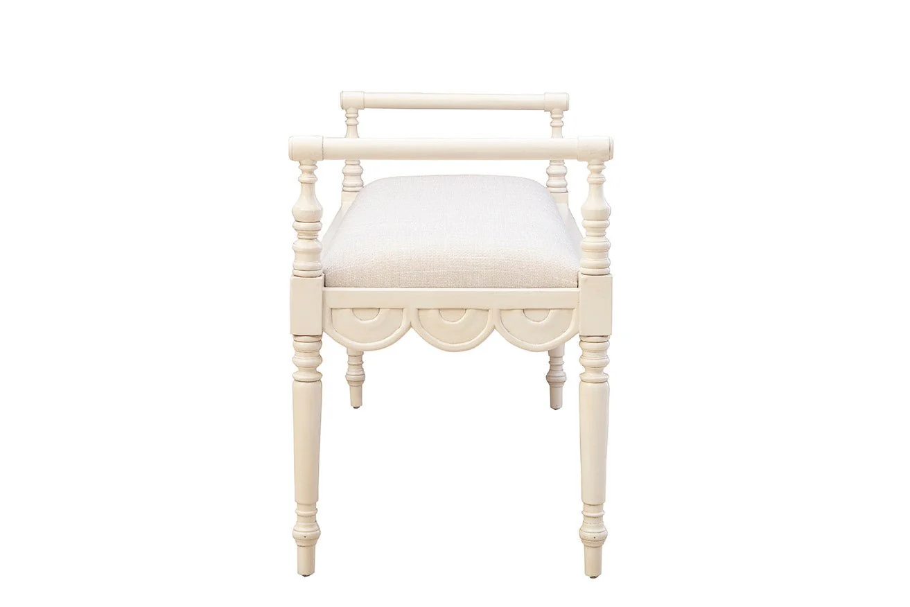 Maris Scalloped Carved Bench - Image 13