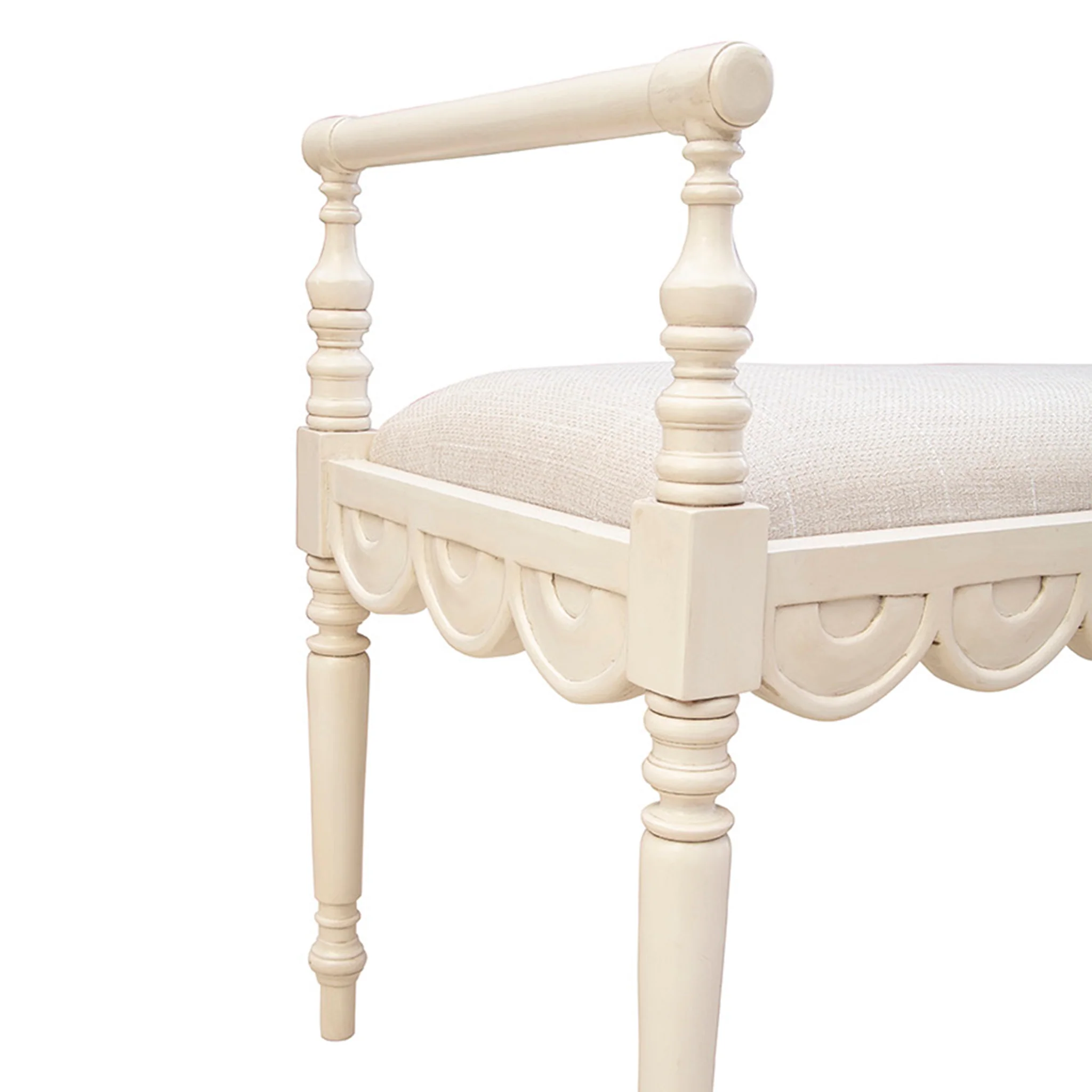 Maris Scalloped Carved Bench - Image 16