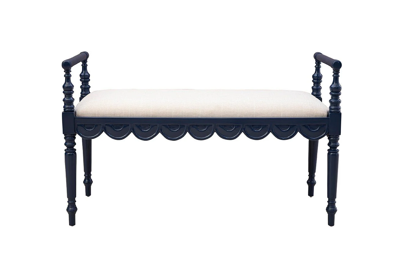 Maris Scalloped Carved Bench - Image 3