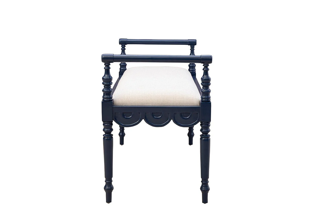 Maris Scalloped Carved Bench - Image 4