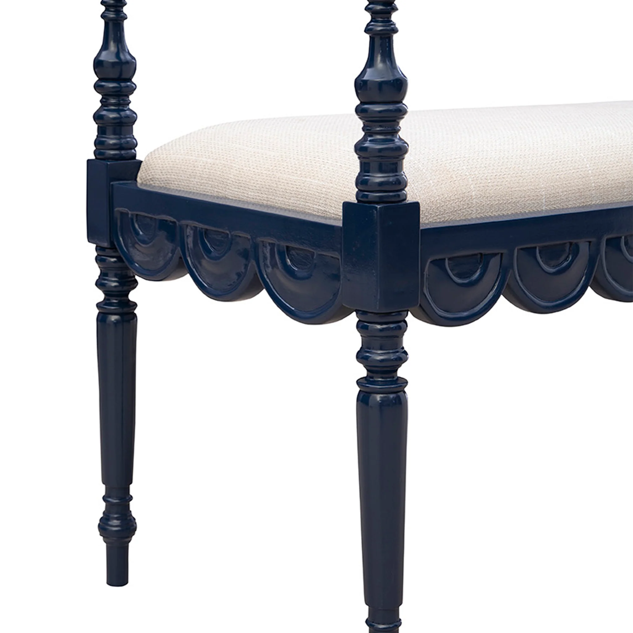 Maris Scalloped Carved Bench - Image 6