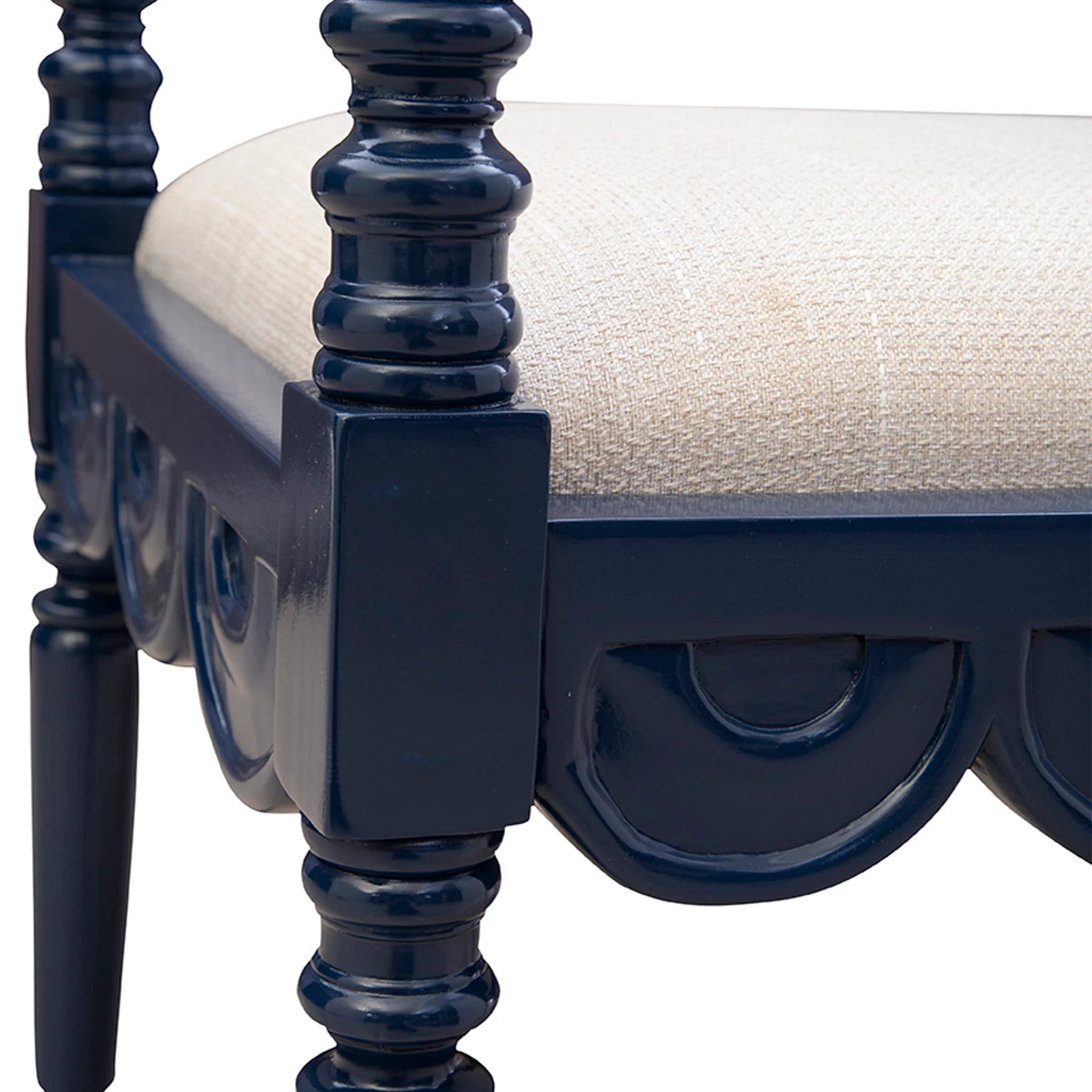 Maris Scalloped Carved Bench - Image 7