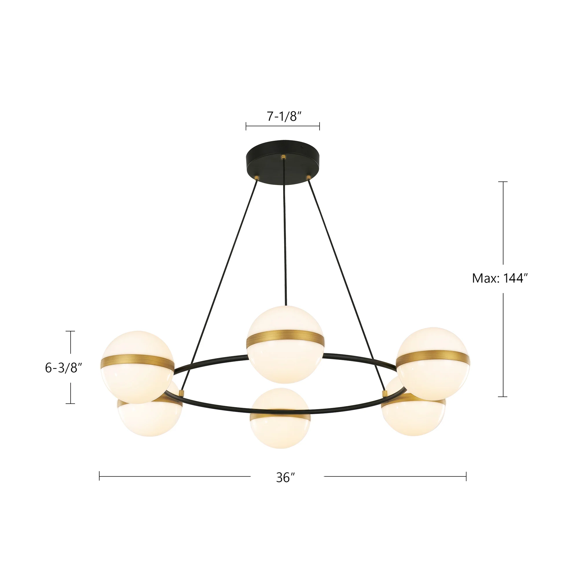 Metalaga 36in Natural Brass Chandelier - Image 2