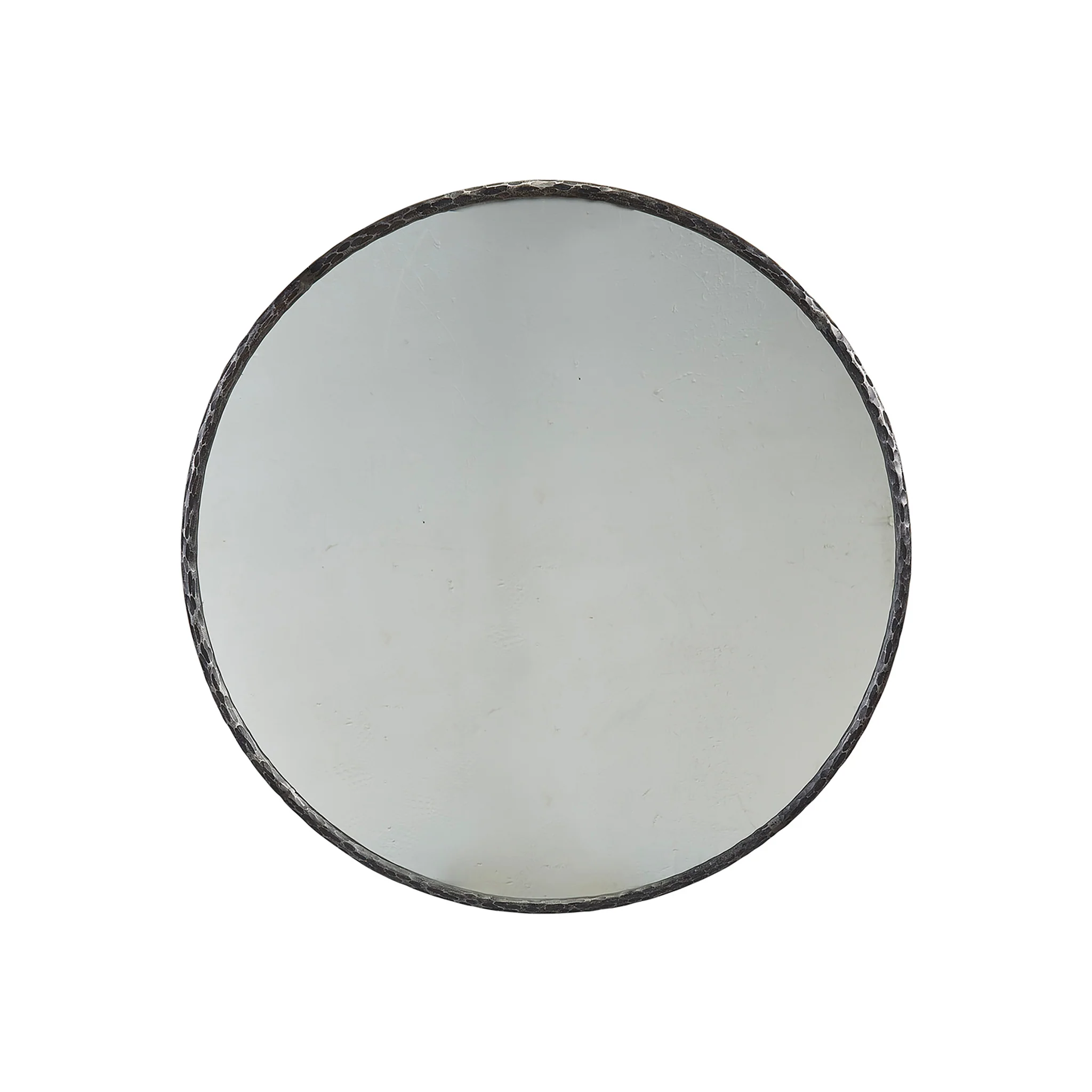 Metallic Hammered Round Mirror