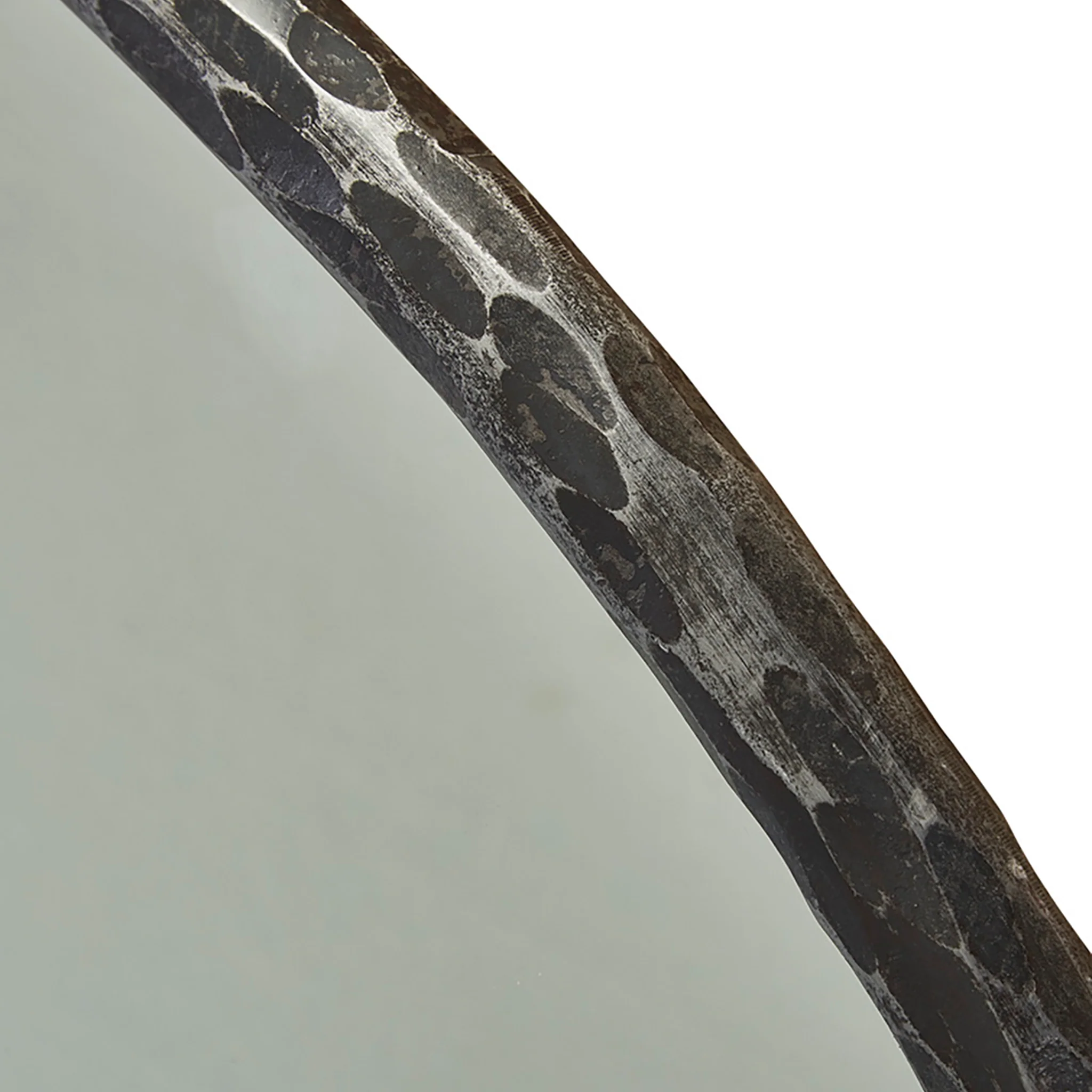 Metallic Hammered Round Mirror - Image 2