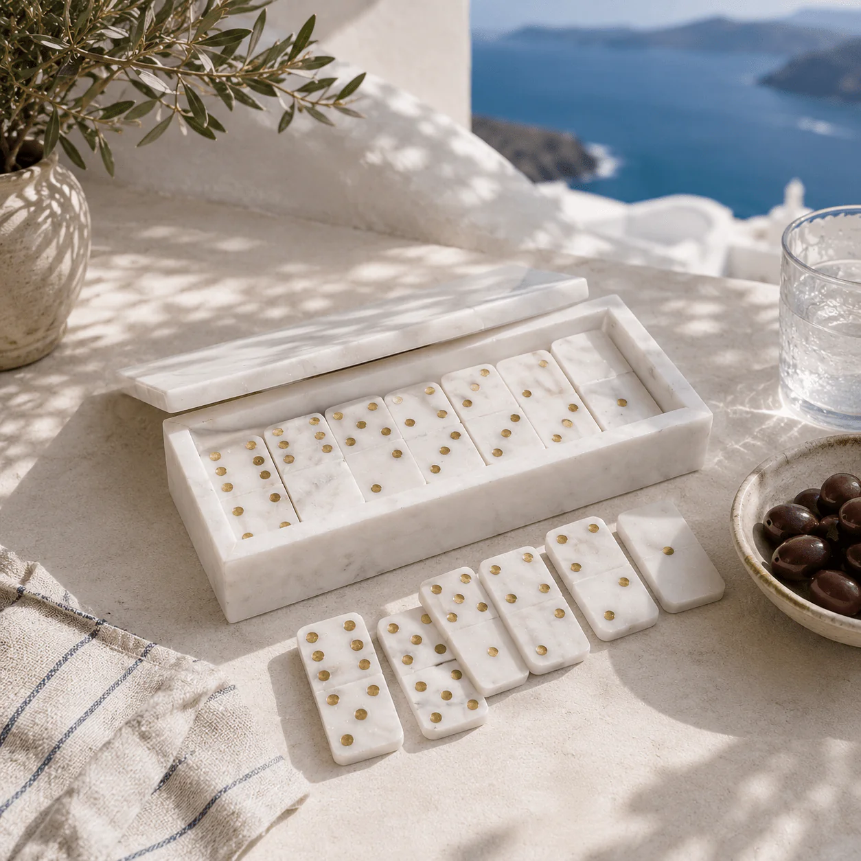Milos Marble Domino Set