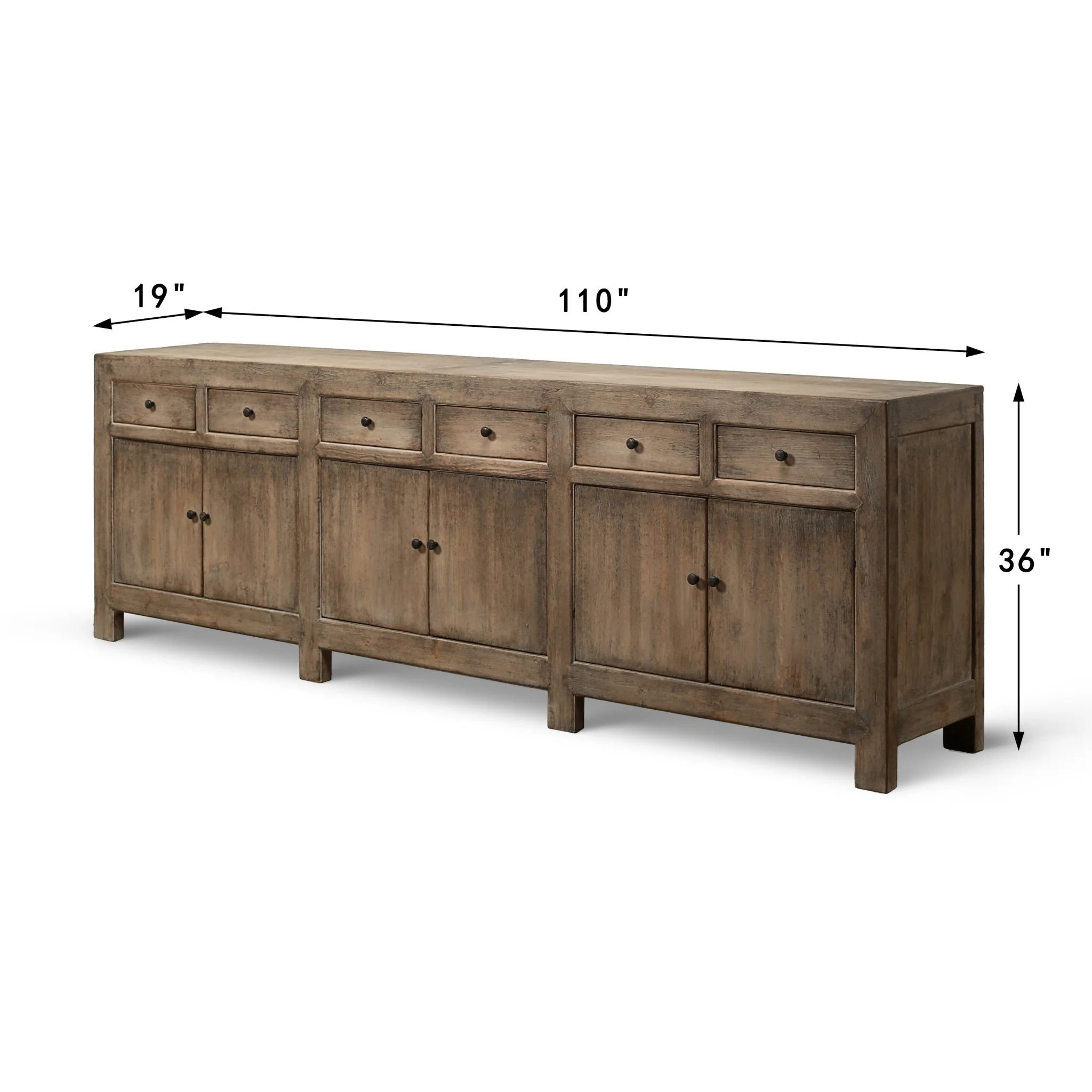 Naryn Elm Six Door Sideboard - Image 14