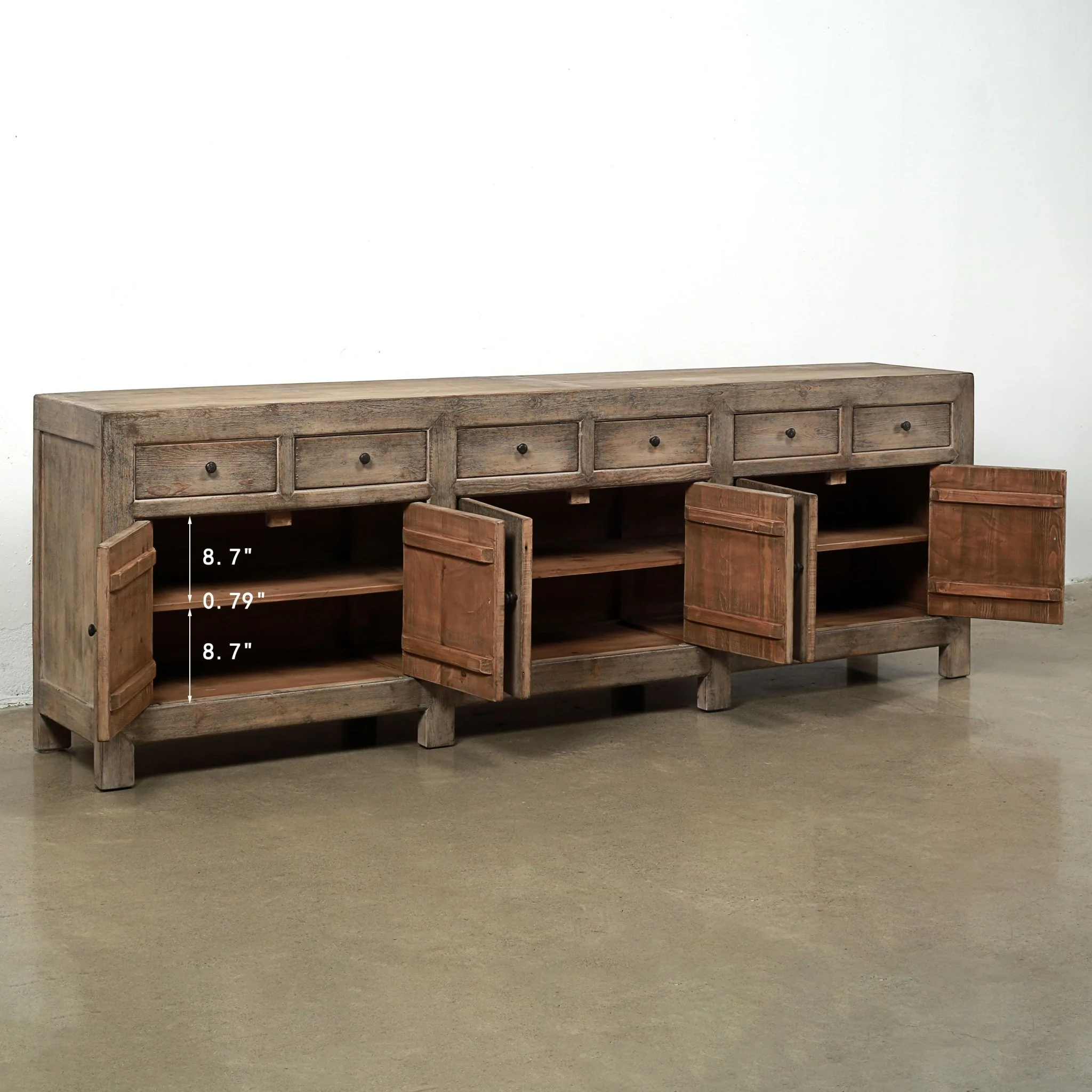 Naryn Elm Six Door Sideboard - Image 3