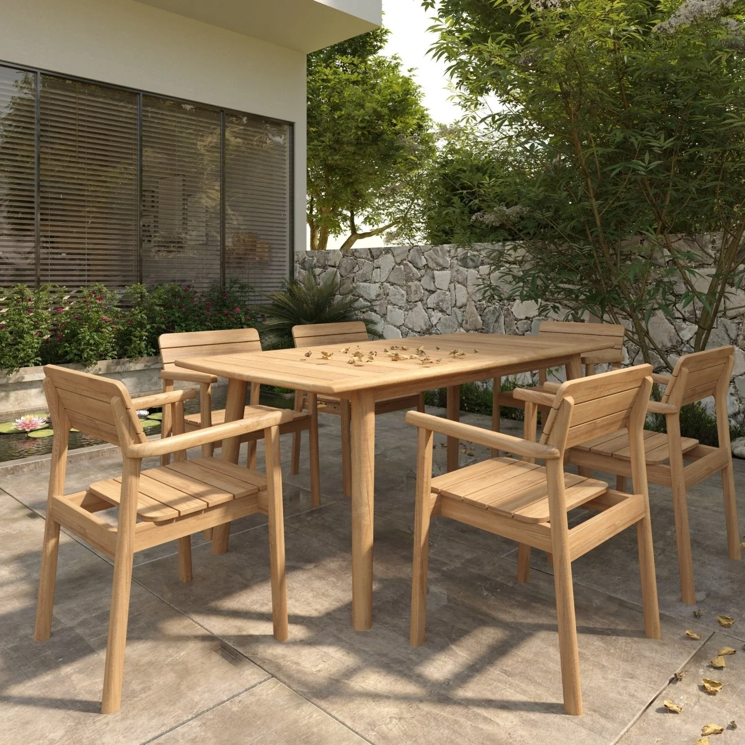 Navero Teak Stacking Chair - Set of 4