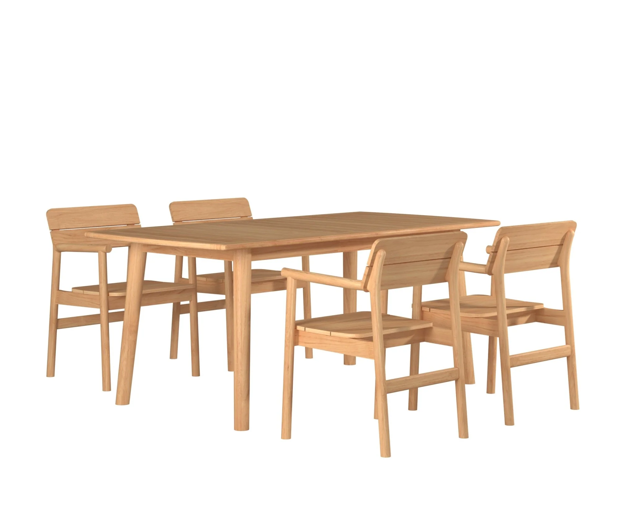 Navero Teak Stacking Chair - Set of 4 - Image 3