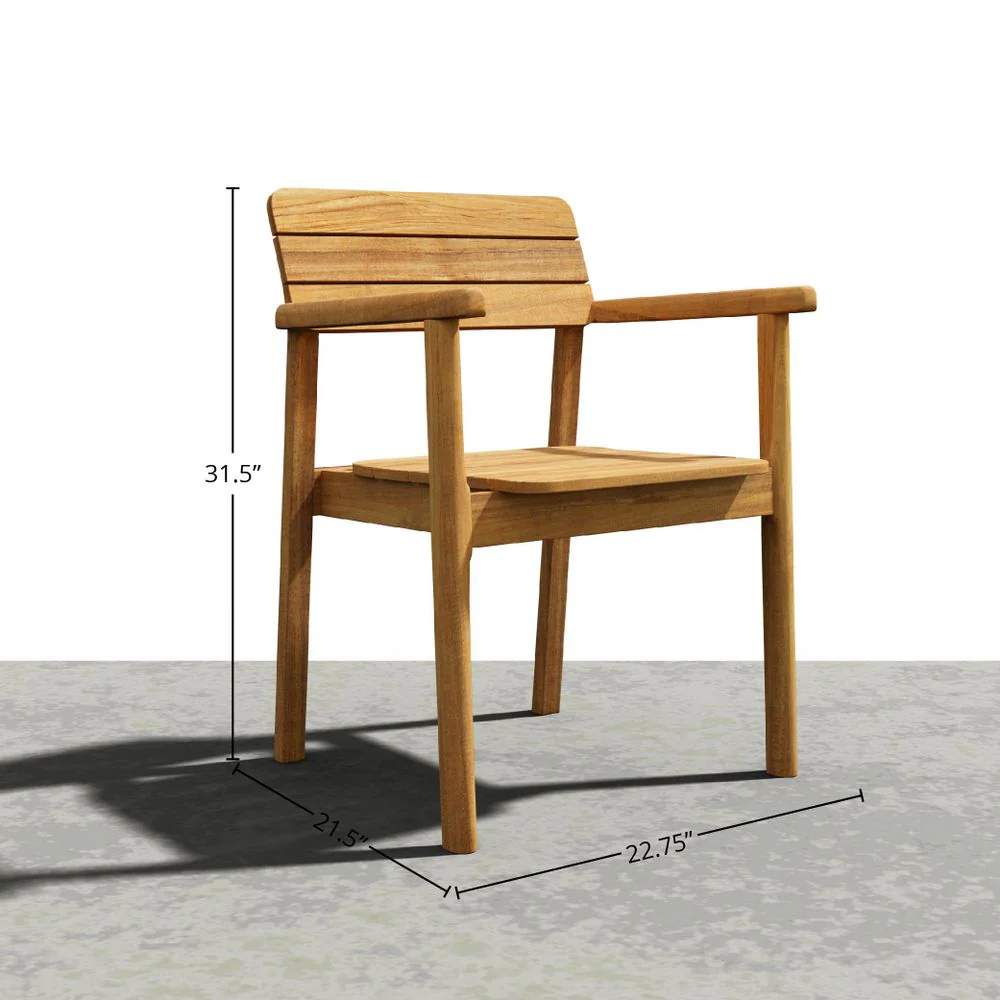 Navero Teak Stacking Chair - Set of 4 - Image 7