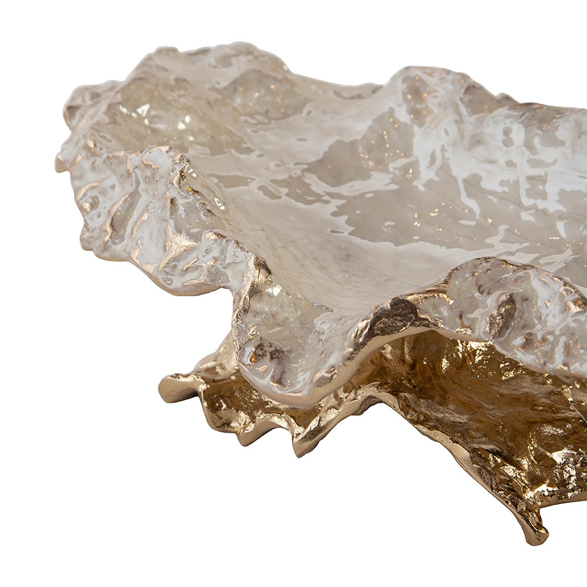 Nerida Textured Metal Pedestal Bowl - Image 3
