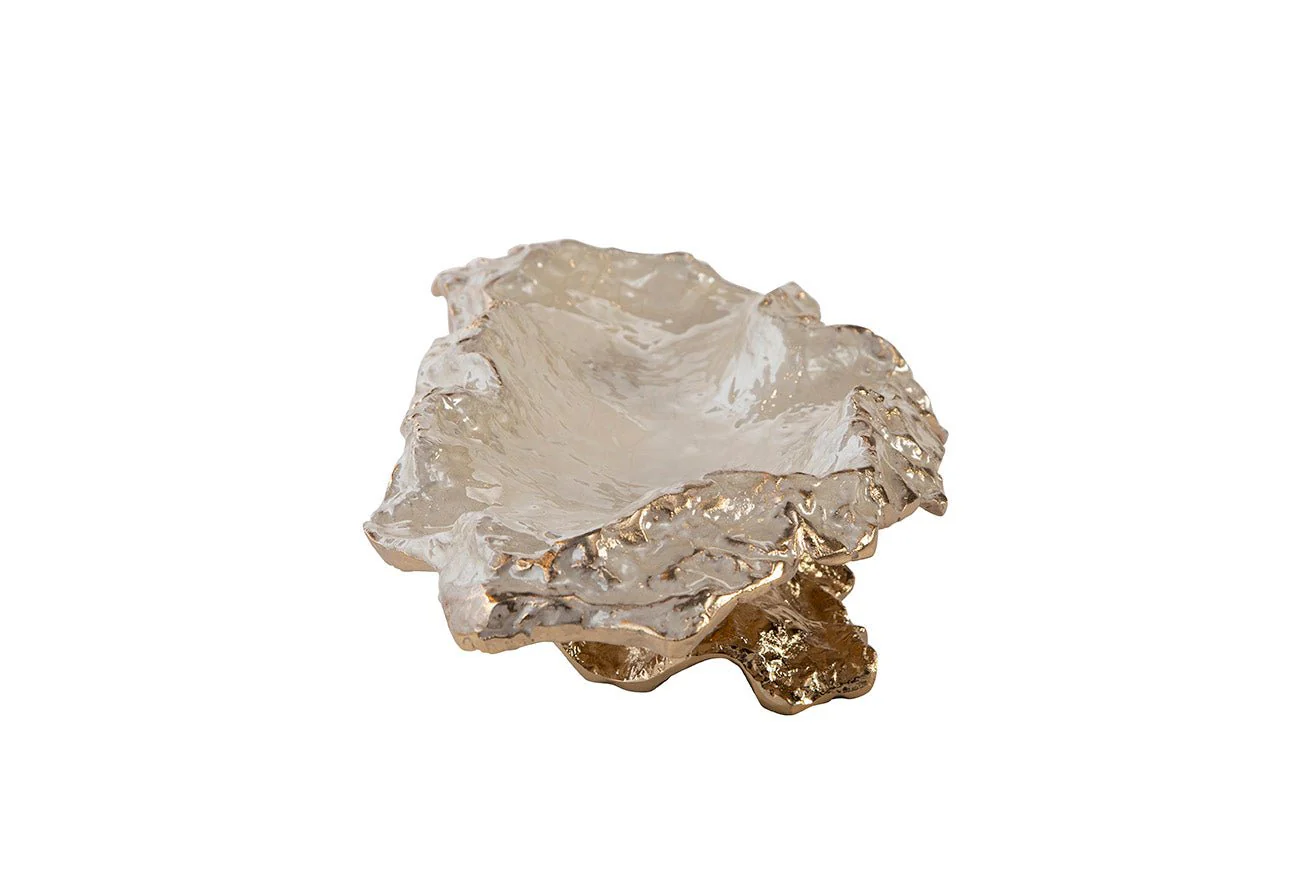 Nerida Textured Metal Pedestal Bowl - Image 6