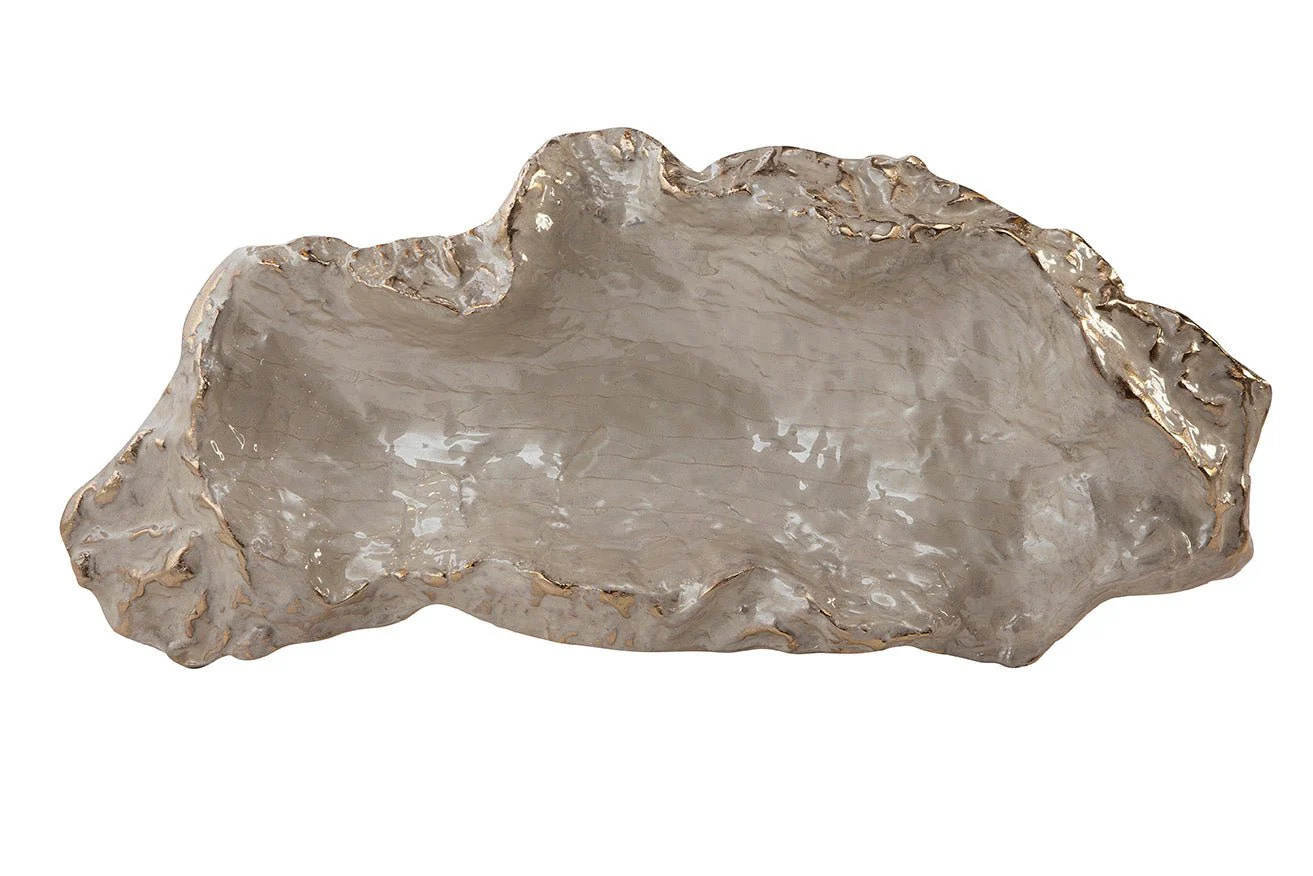 Nerida Textured Metal Pedestal Bowl - Image 7
