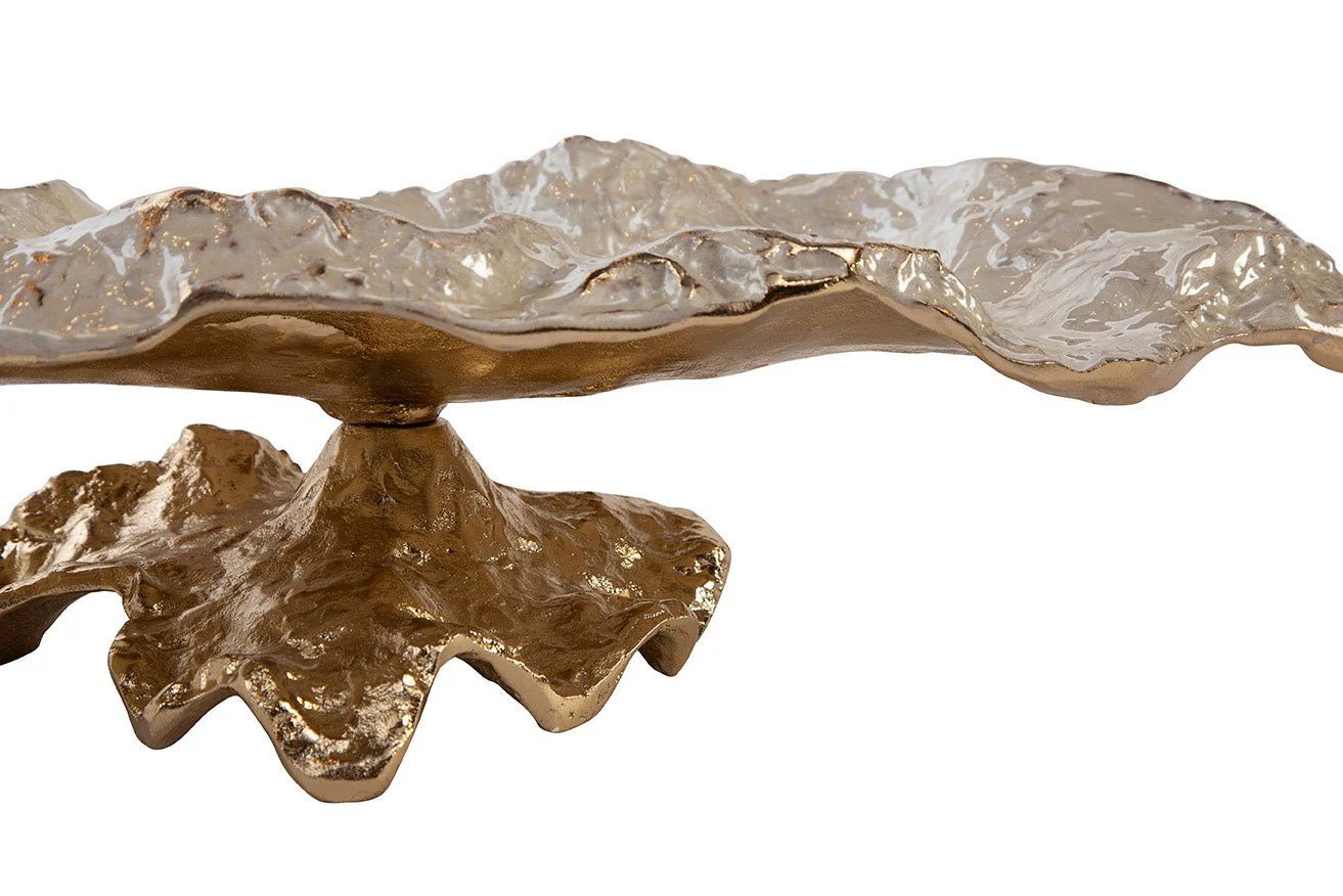Nerida Textured Metal Pedestal Bowl - Image 8