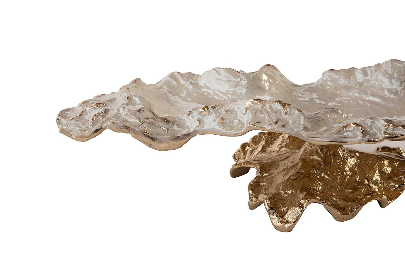 Nerida Textured Metal Pedestal Bowl - Image 9
