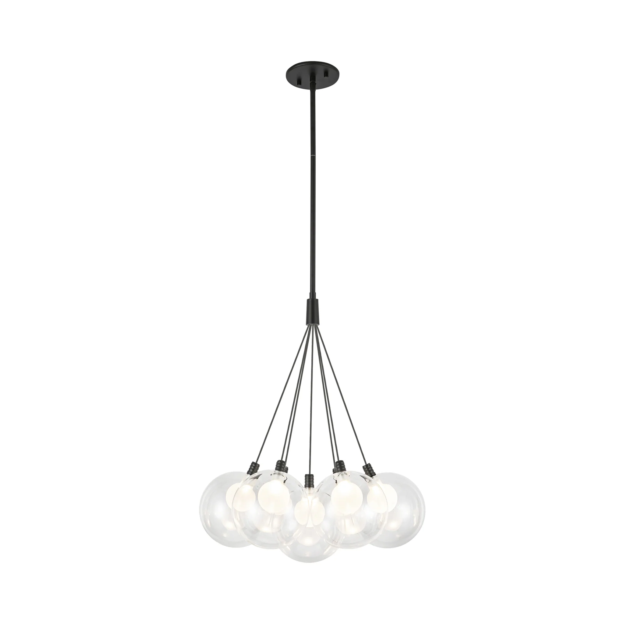 Novaro Clear Glass Cluster Chandelier - 16 inch