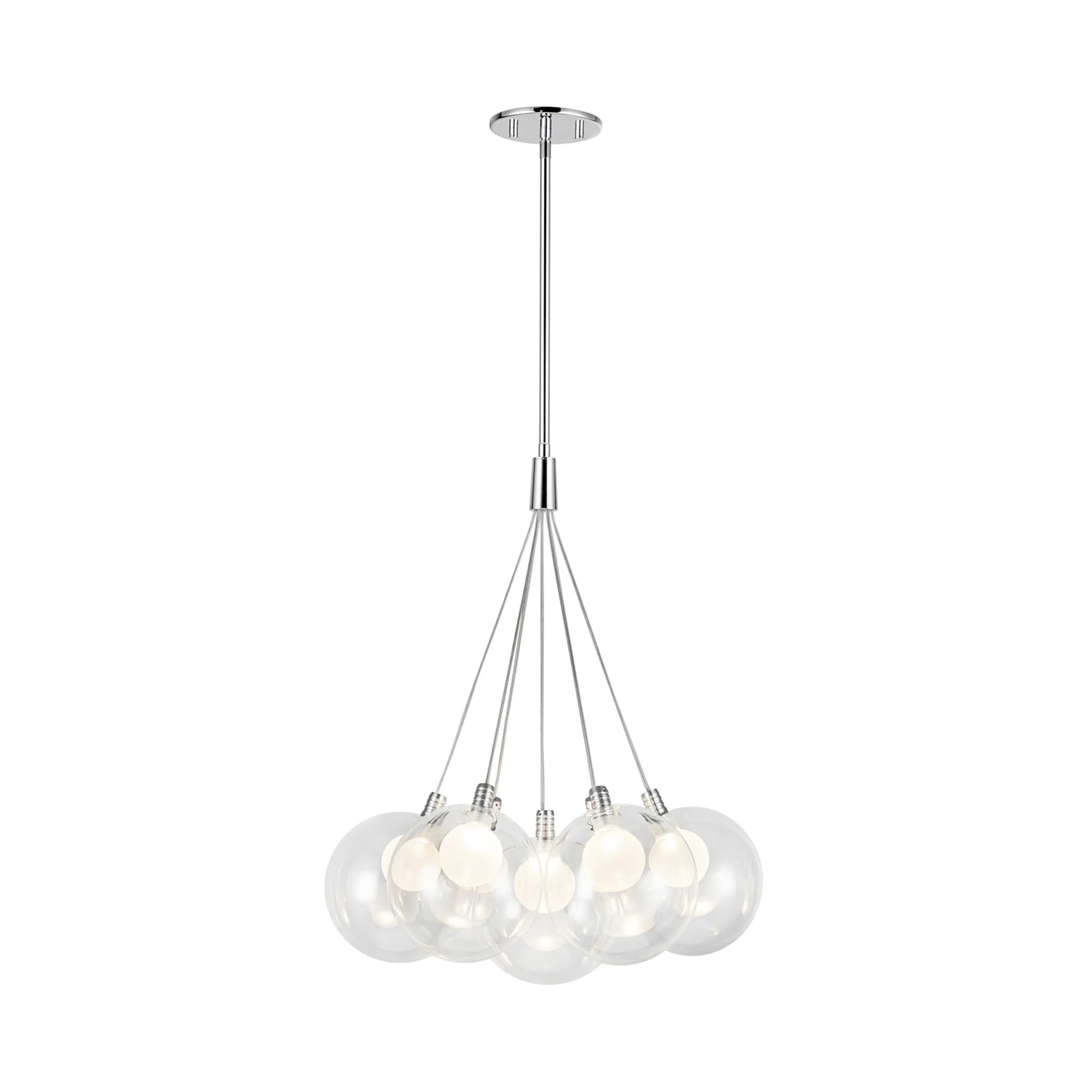 Novaro Clear Glass Cluster Chandelier - 17 inch