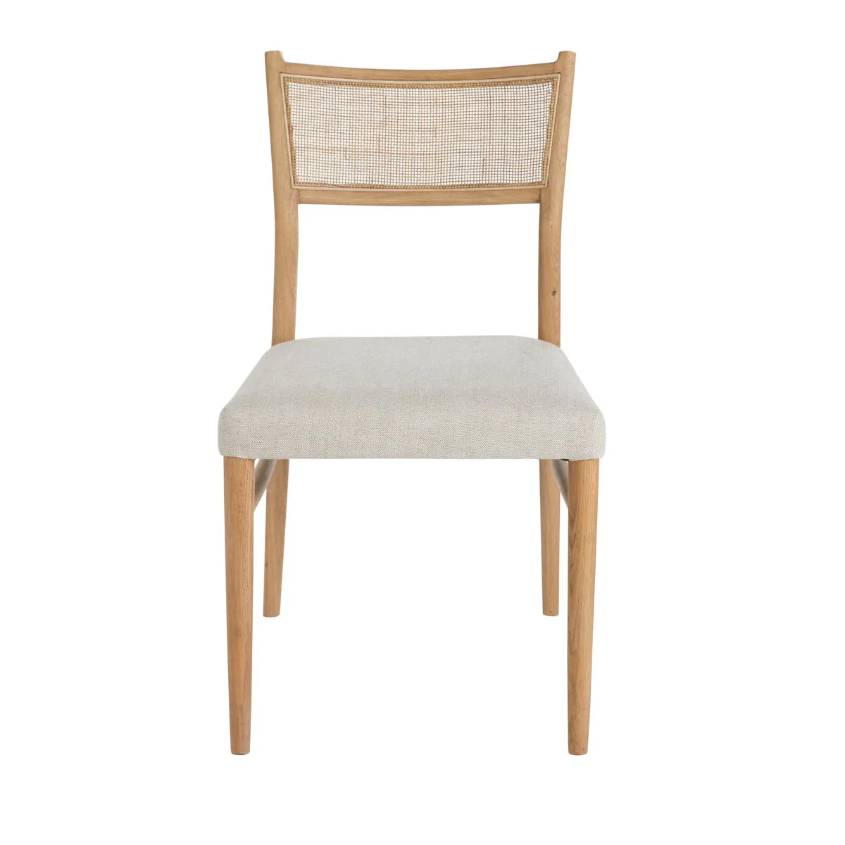 Oak & Rattan-Back Dining Chair, Set of 2 - Image 4