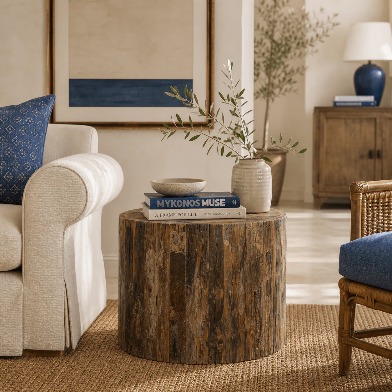 Oia Reclaimed Wood Side Table