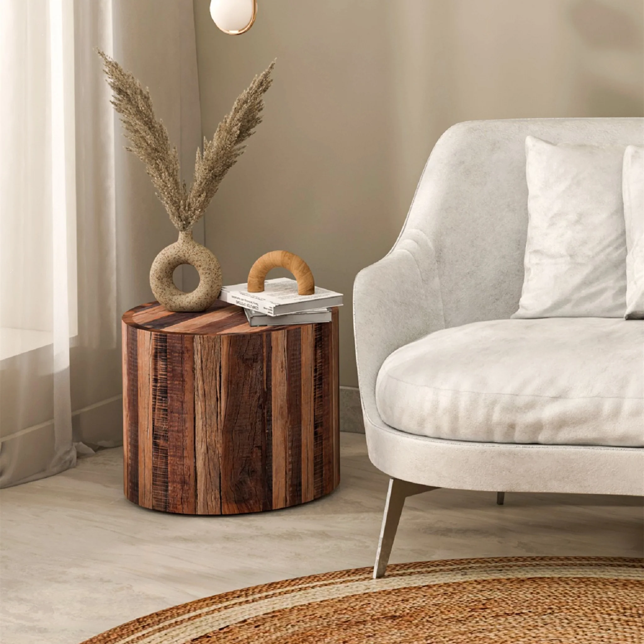 Oia Reclaimed Wood Side Table - Image 3