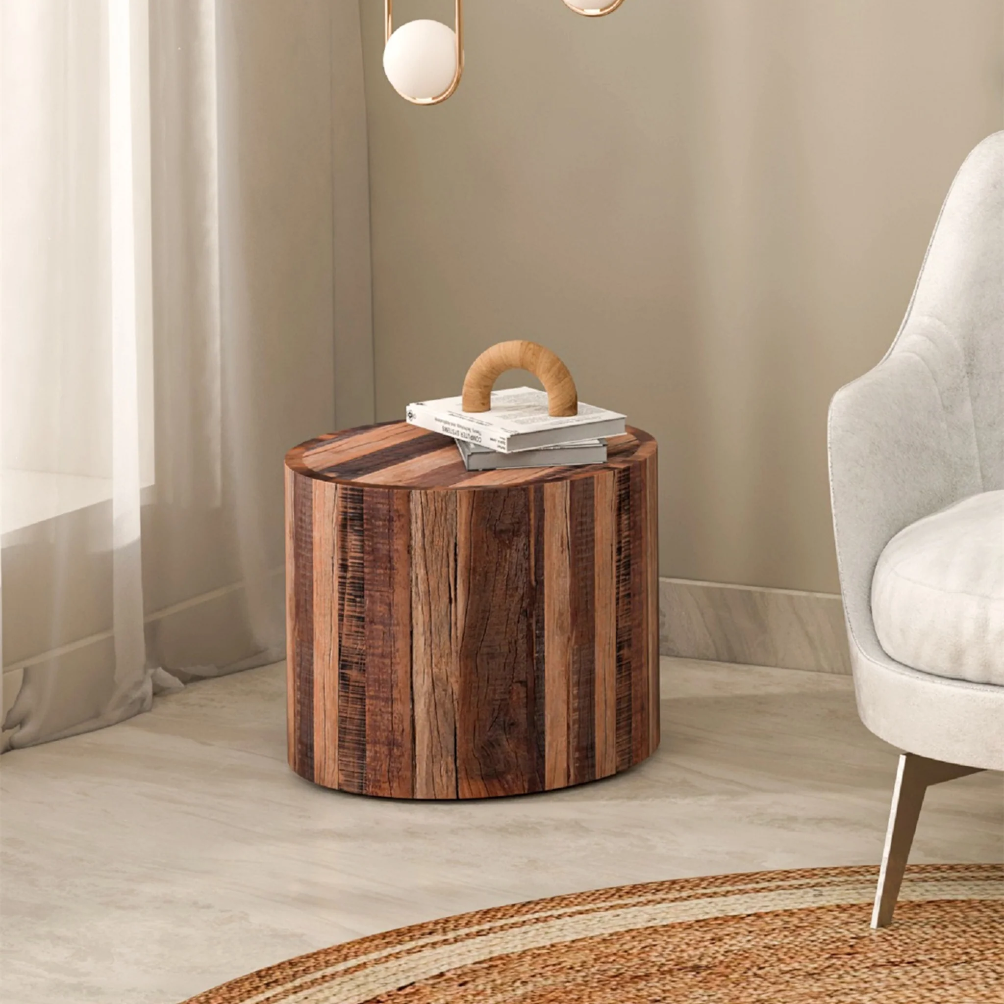 Oia Reclaimed Wood Side Table - Image 4